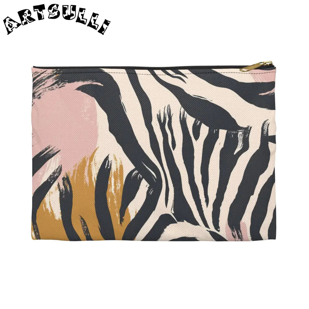 JAKKOUTTHEBXX Abstract Zebra Art Printed Clutch Bag Black Beige Pink