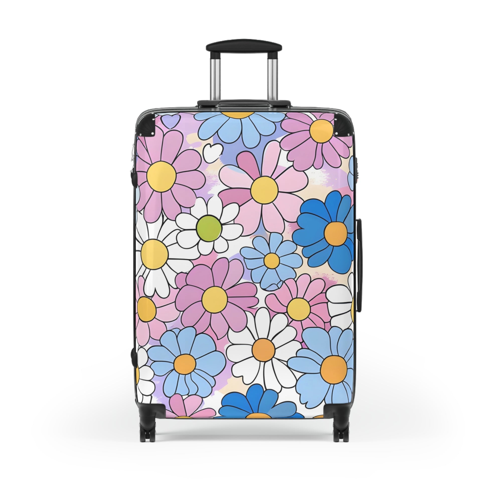 Flower Hour Purple and Blue Suitcase, Artsulli - Art is Long, Life is Short, Bags, Size, Large, Color, Black, , , 52489907378314