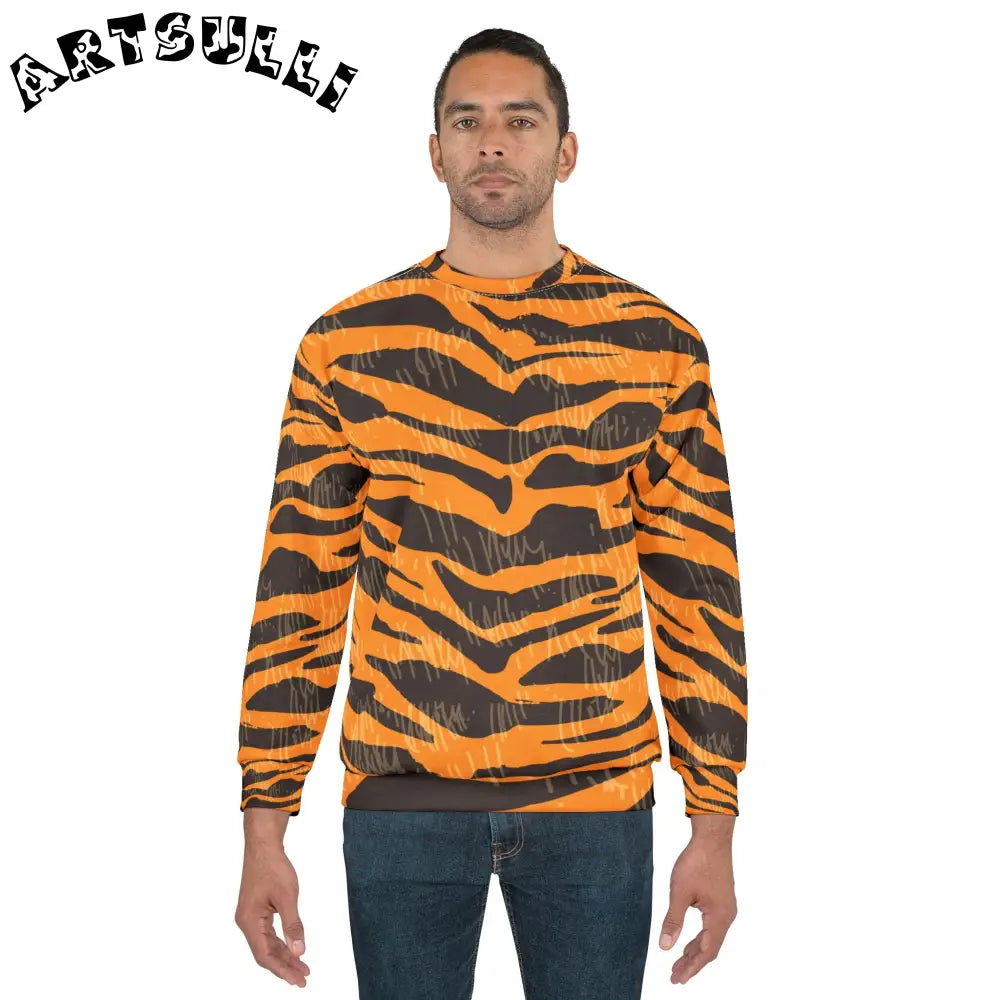 JAKKOUTTHEBXX Tiger Scratches Orange & Black Unisex Sweatshirt (AOP)