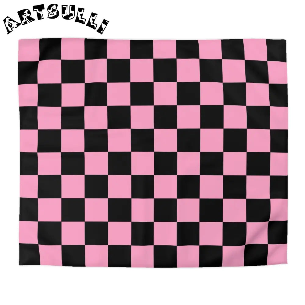 JAKKOUTTHEBXX Checkerboard Black and Pink Microfiber Duvet Cover