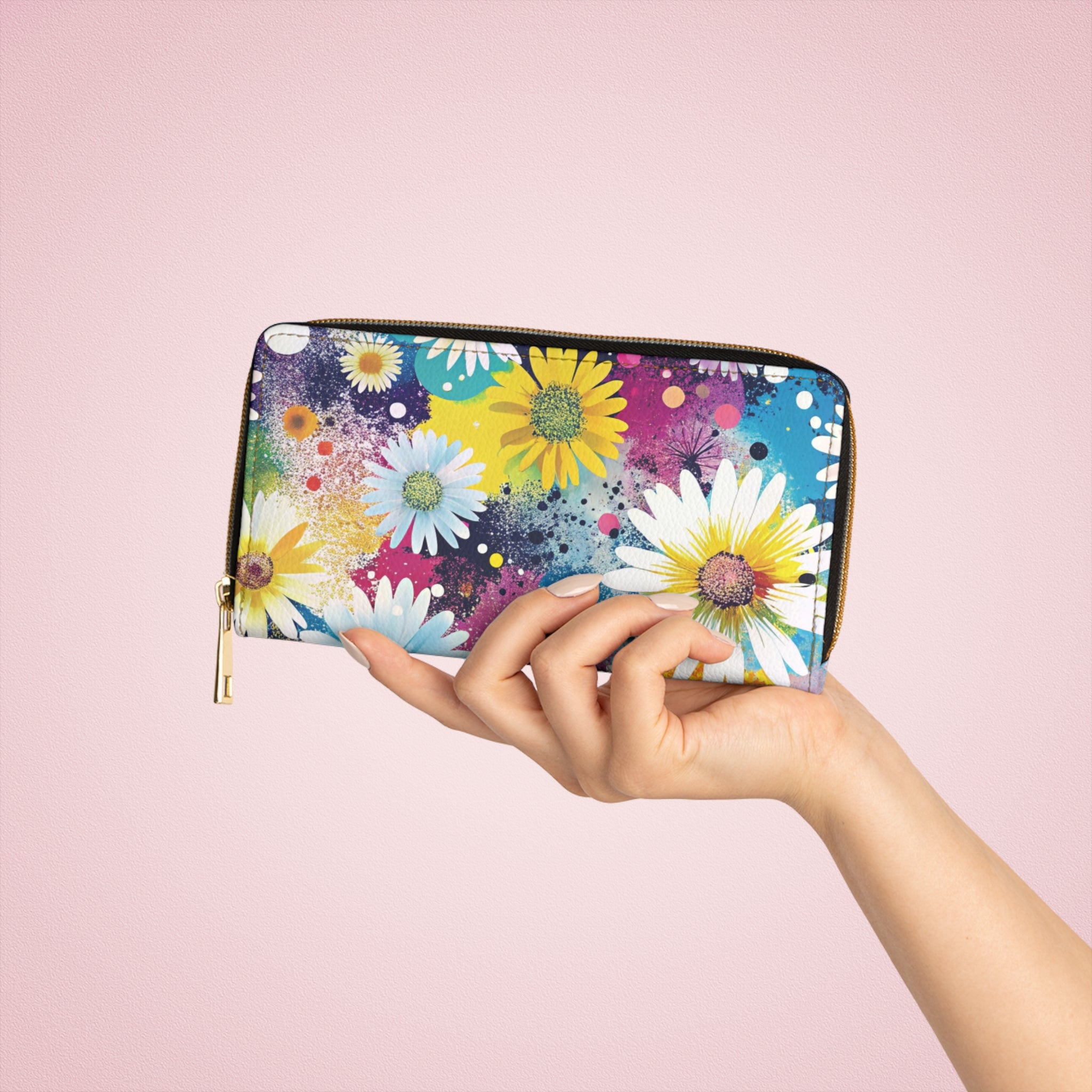 Magical Flower Explosion II Multi-Color Zipper Wallet, Artsulli - Art is Long, Life is Short, Accessories, , , , , , , 