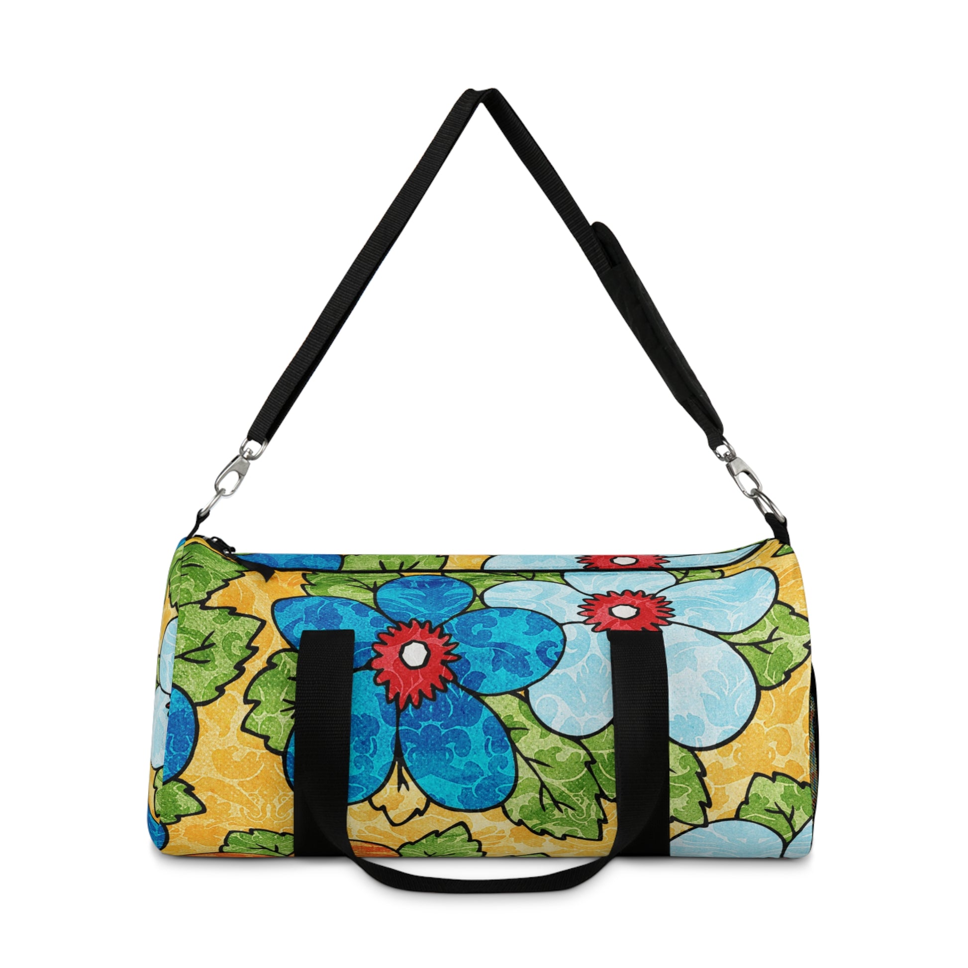 Groovy Yellow Floral Kl II Duffel Bag, Artsulli - Art is Long, Life is Short, Bags, , , , , , , 