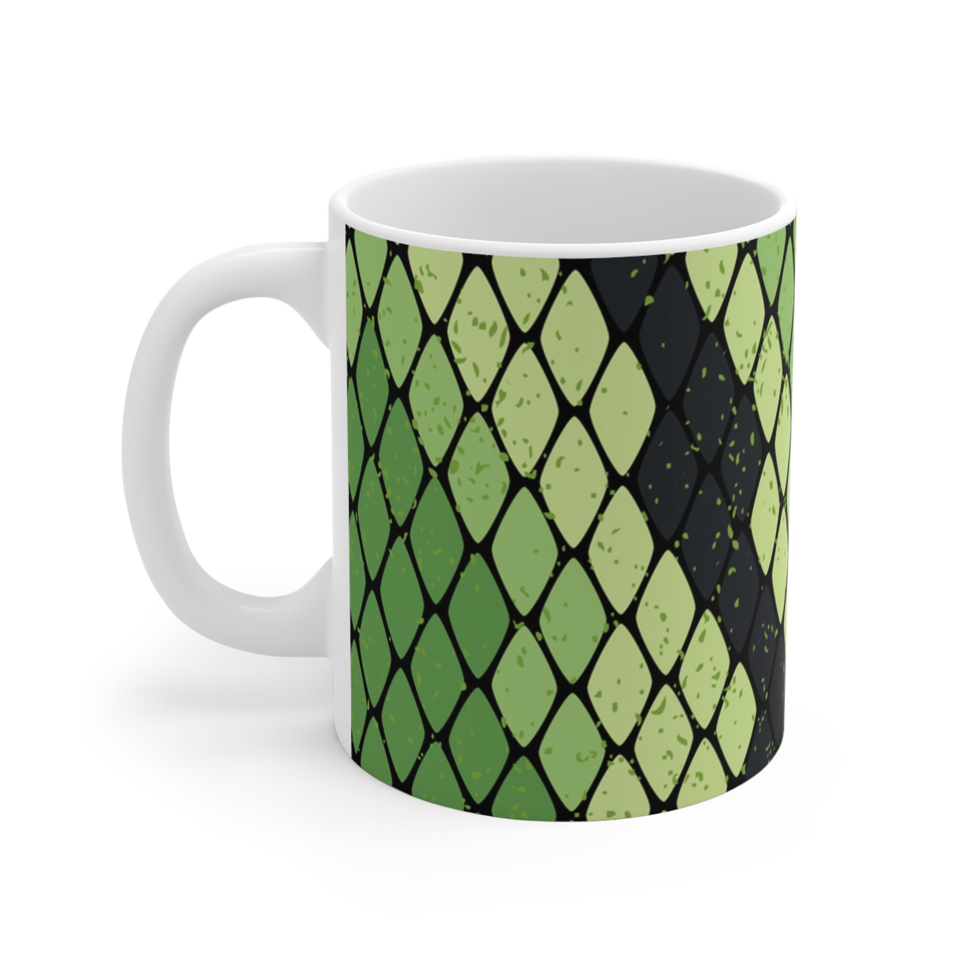 Snake Skin Green and Black Mug 11oz, Artsulli - Art is Long, Life is Short, Mug, , , , , , , 