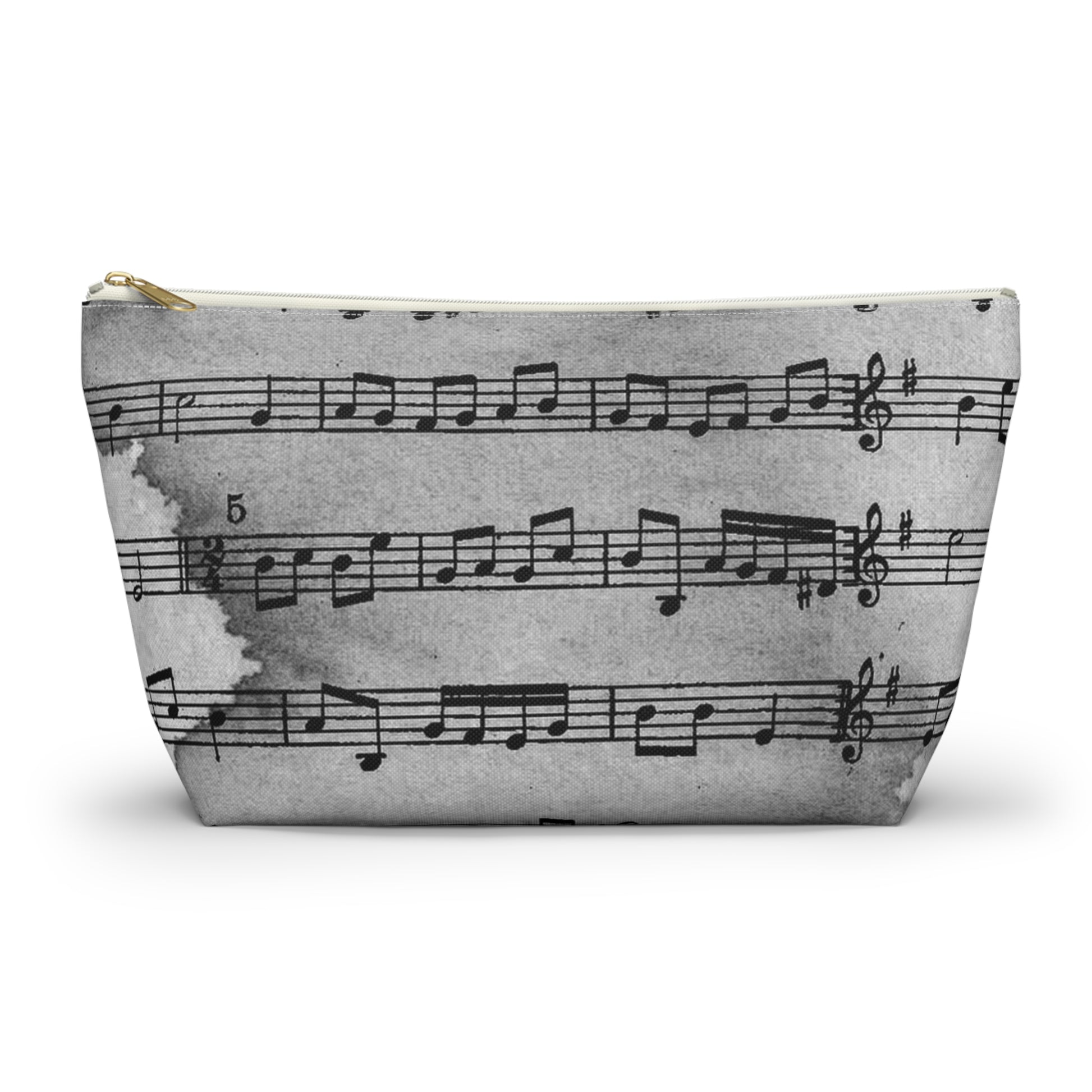 Drip Spill Type Beat Sheet Music Black Accessory Pouch w T-bottom, Artsulli - Art is Long, Life is Short, Bags, Size, Large, Color, White zipper, , , 17780399070121794556
