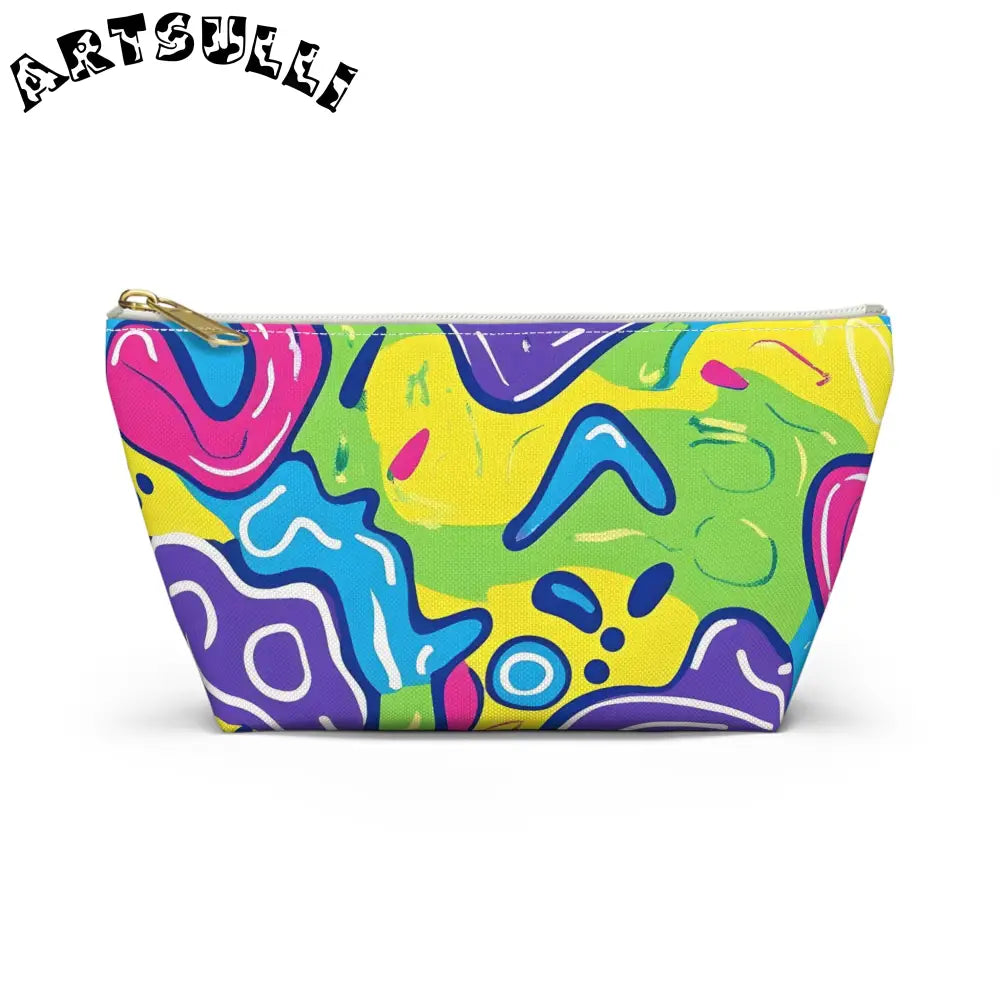 90s Trippy Slime II Accessory Pouch w T-bottom, Artsulli - Art is Long, Life is Short, Bags, Size, Small, Color, White zipper, , , 12193685250922965052