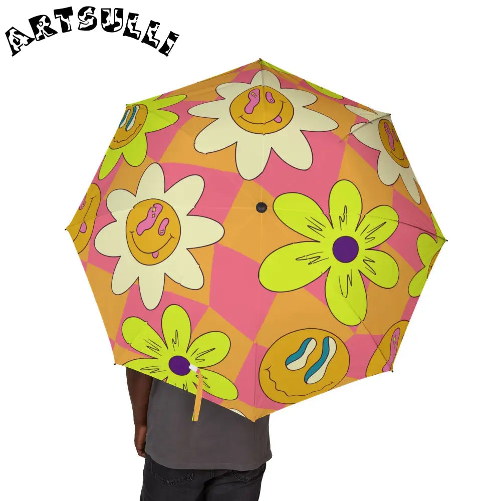 JAKKOUTTHEBXX Sour Face Rave Semi-Automatic Foldable Umbrella