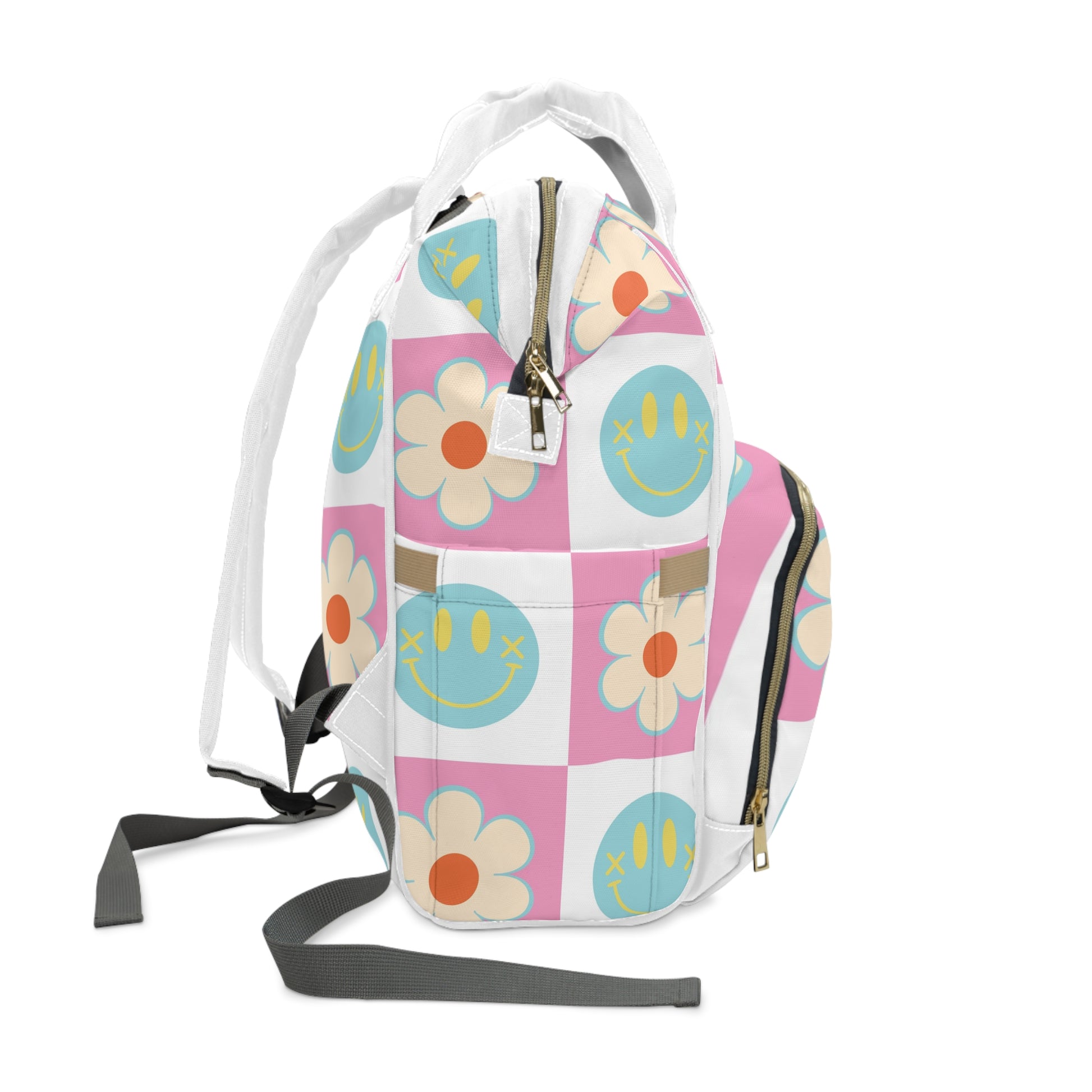 Madotsukis Grin Bloom Multifunctional Diaper Backpack, Artsulli - Art is Long, Life is Short, Bags, , , , , , , 