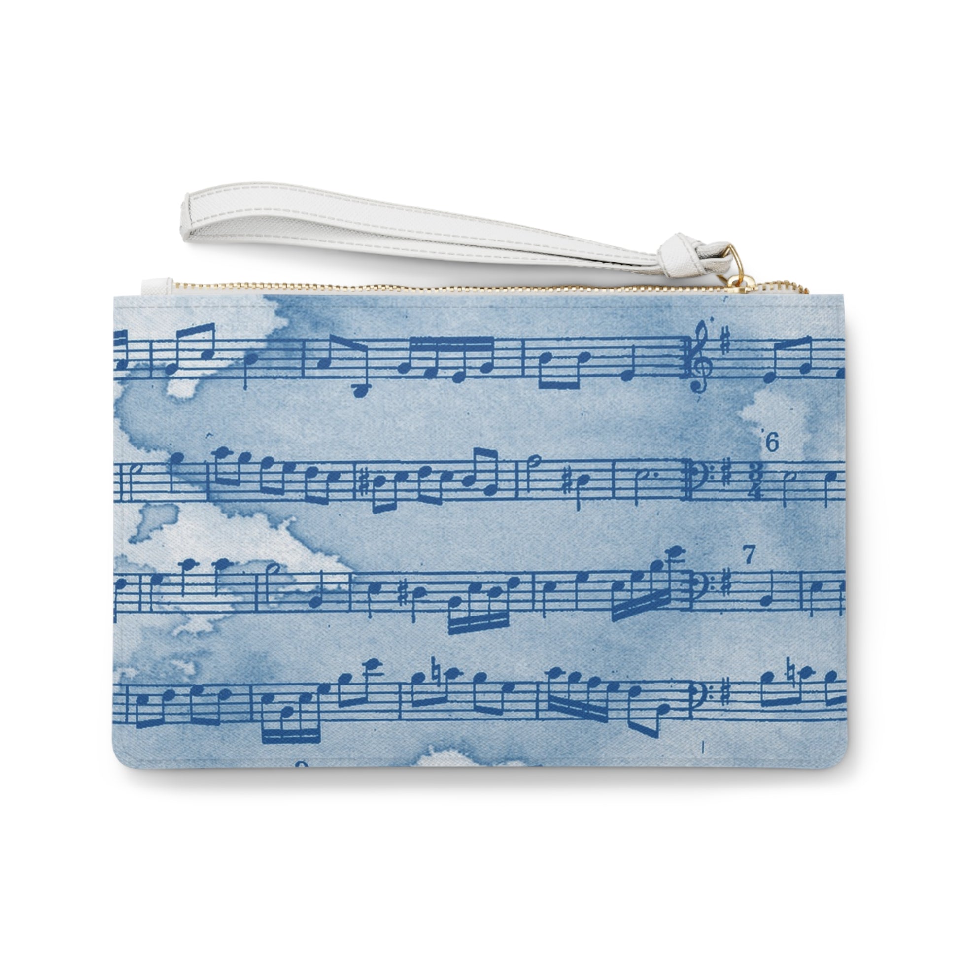 Drip Spill Type Beat Sheet Music Blue Clutch Bag, Artsulli - Art is Long, Life is Short, Bags, , , , , , , 