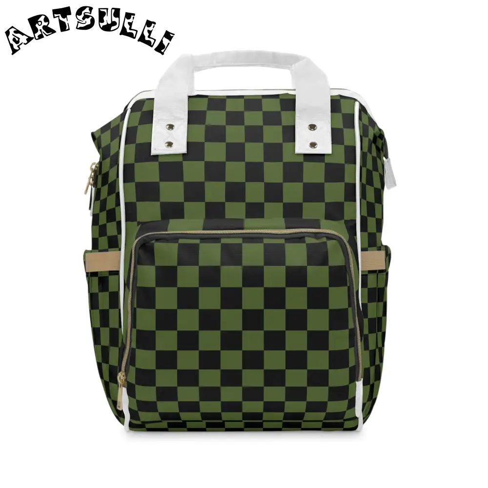 JAKKOUTTHEBXX Checkerboard Olive Green and Black Multifunctional