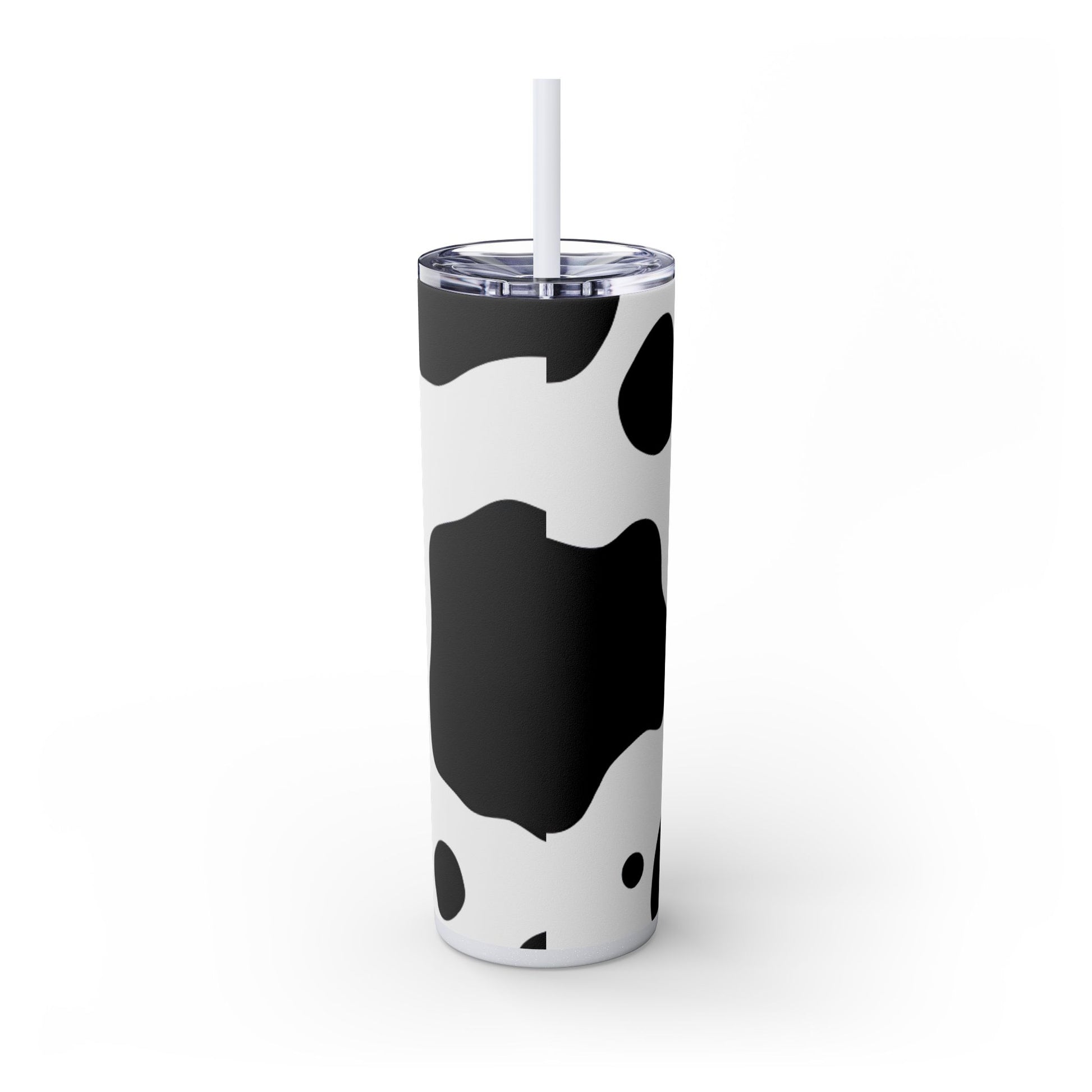 Cow Print Focus Skinny Tumbler with Straw, 20oz, Artsulli - Art is Long, Life is Short, Mug, , , , , , , 