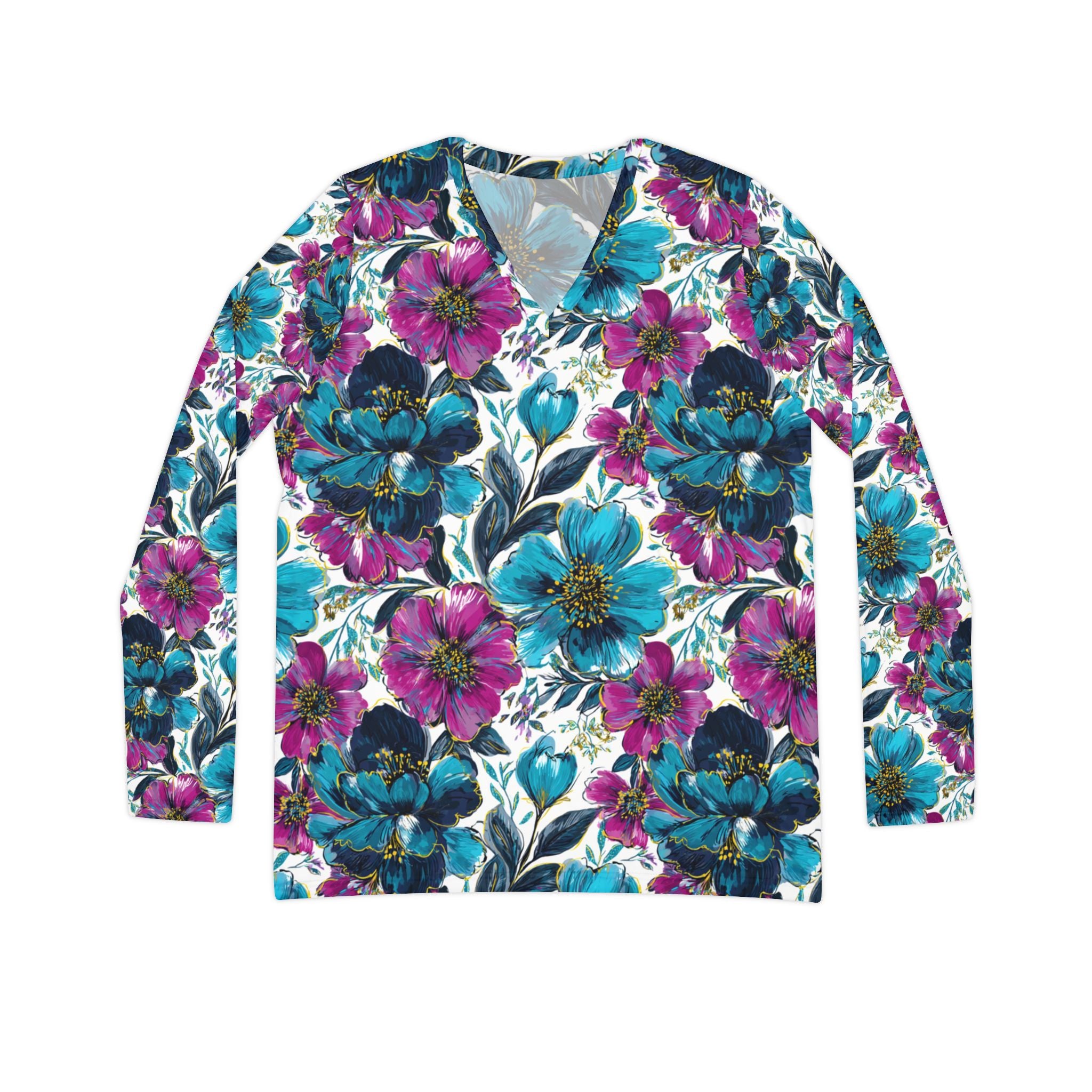 Women's Long Sleeve V-neck Shirt (AOP), Artsulli - Art is Long, Life is Short, All Over Prints, Size, XS, , , , , 15936704364494451687