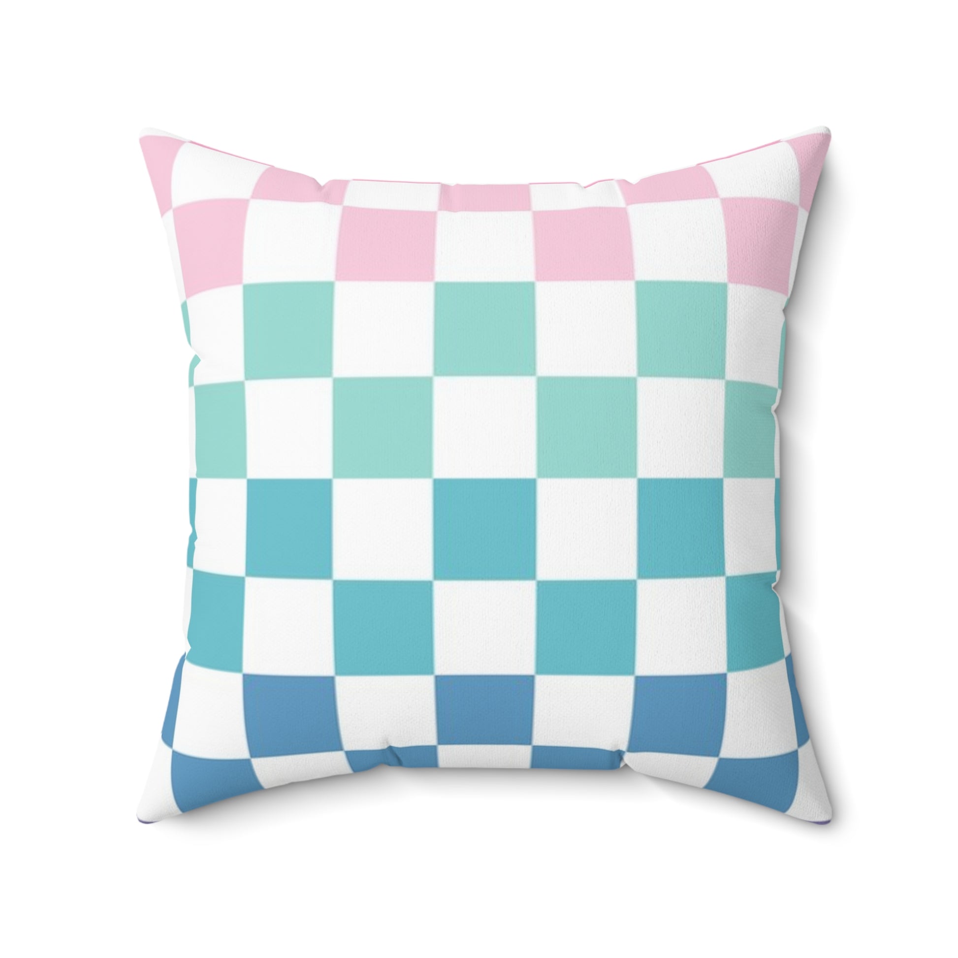 Vaporwave Rainbow  Checkerboard Multi-Color Spun Polyester Square Pillow, Artsulli - Art is Long, Life is Short, Home Decor, , , , , , , 