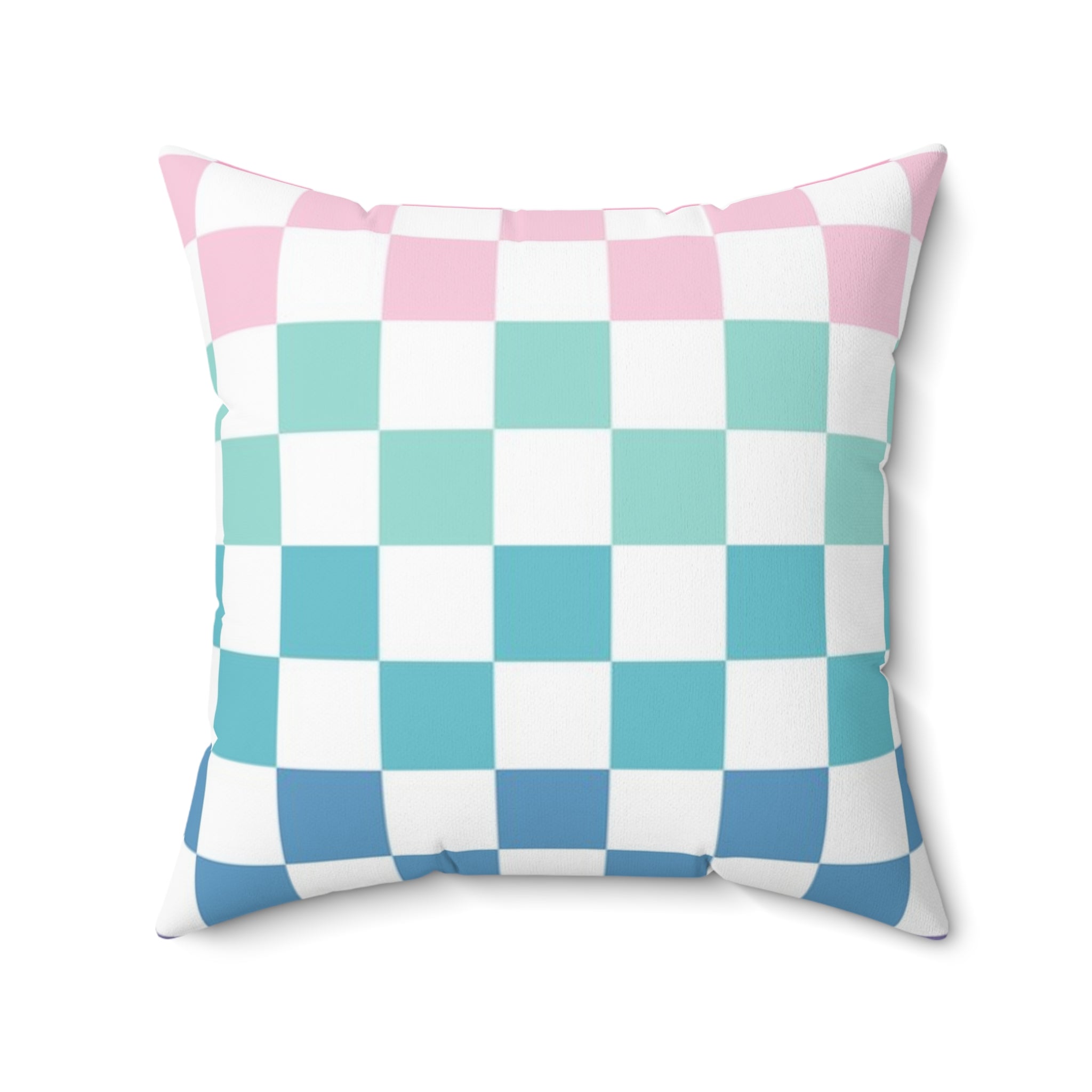 Vaporwave Rainbow  Checkerboard Multi-Color Spun Polyester Square Pillow, Artsulli - Art is Long, Life is Short, Home Decor, , , , , , , 