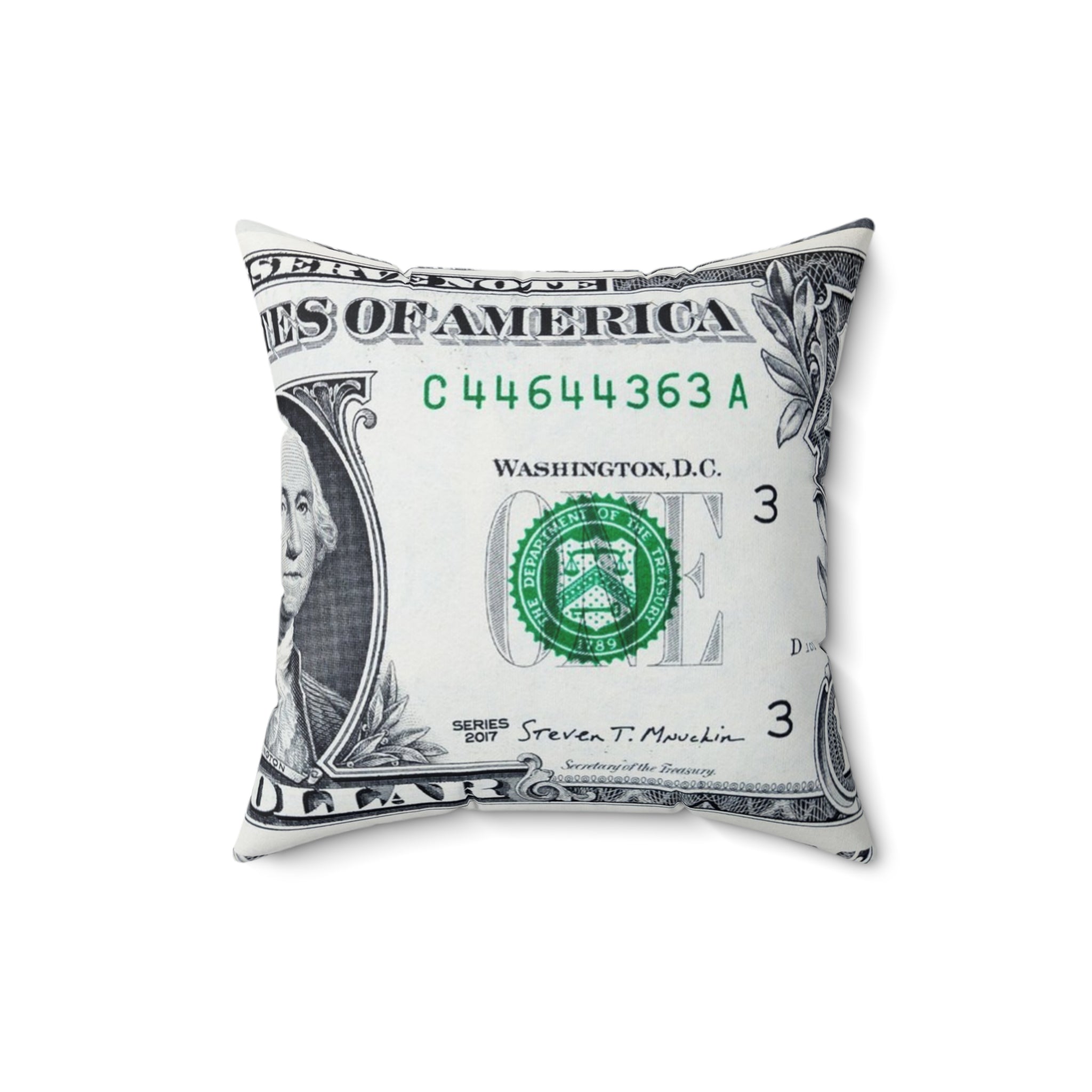 Money Collage Spun Polyester Square Pillow, Artsulli - Art is Long, Life is Short, Home Decor, , , , , , , 