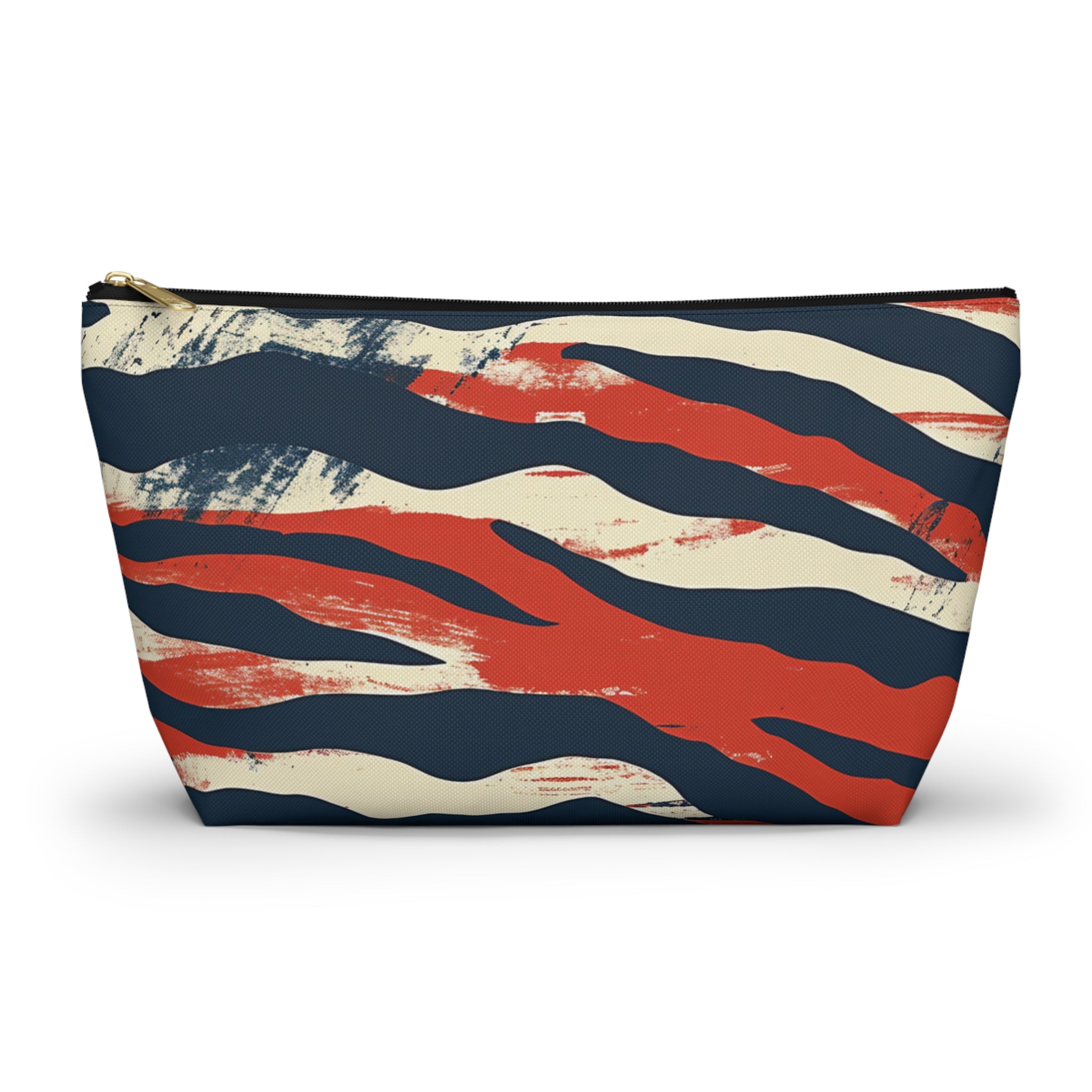 Capricious Tiger Wave Accessory Pouch w T-bottom, Artsulli - Art is Long, Life is Short, Bags, Size, Large, Color, Black zipper, , , 19077734293700