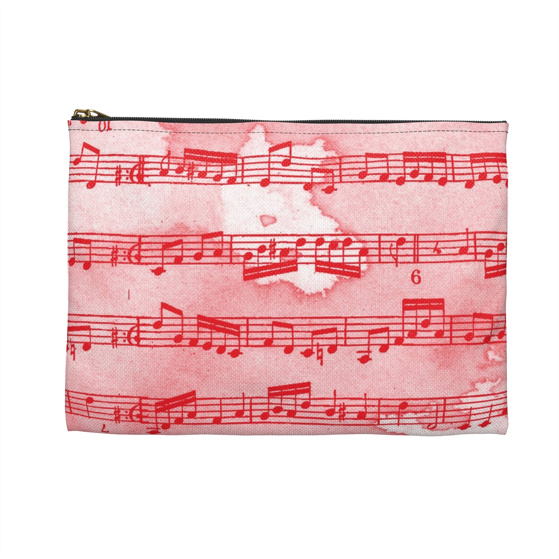 Drip Spill Type Beat Sheet Music Red Accessory Pouch, Artsulli - Art is Long, Life is Short, Bags, , , , , , , 