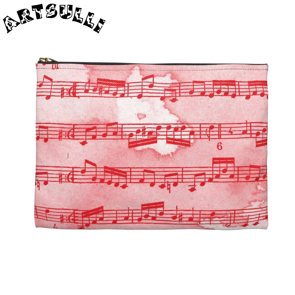 JAKKOUTTHEBXX Red Musical Note Zippered Pouch 2025