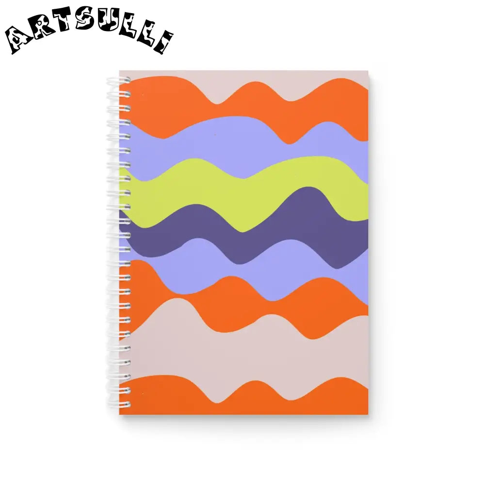 JAKKOUTTHEBXX Waves Red and Blue Spiral Notebook JAKKOUTTHEBXX