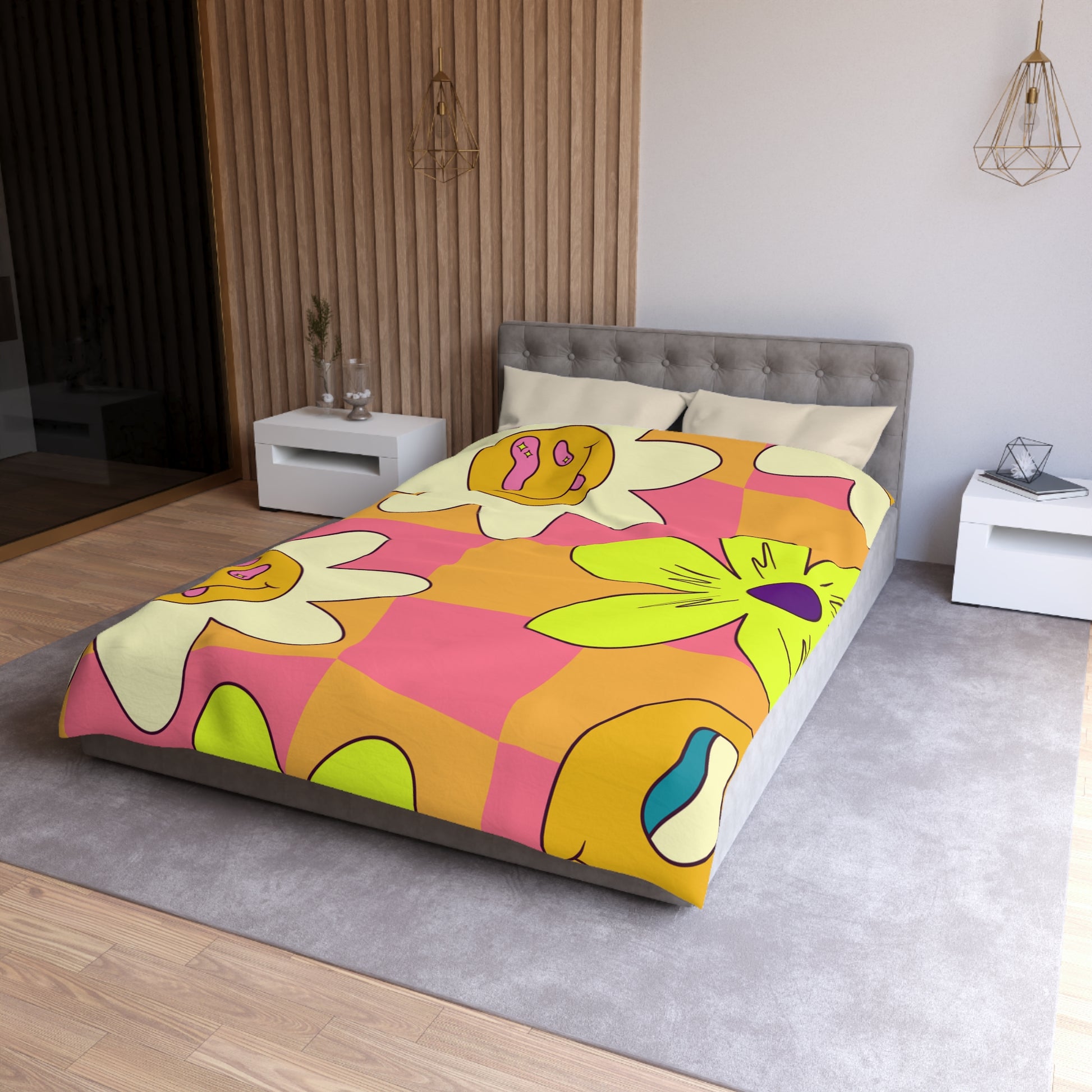 Trippy Sour Face Rave Microfiber Duvet Cover, Artsulli - Art is Long, Life is Short, Home Decor, , , , , , , 