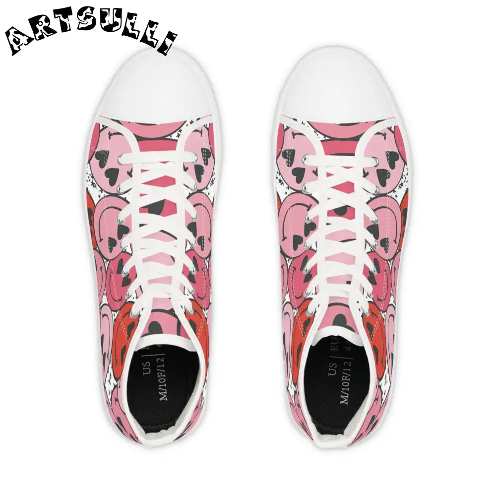 JAKKOUTTHEBXX Smiley Face x Heart Eyes Pink and Red Men’s High Top