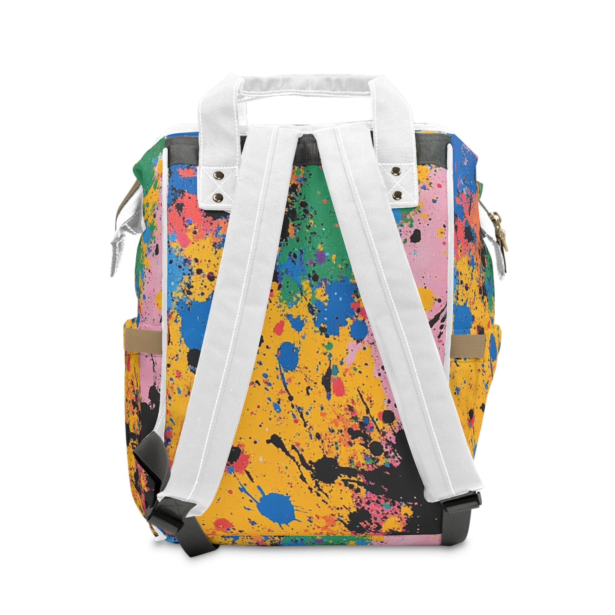The Colors Of Paint Splatter Multifunctional Diaper Backpack, Artsulli - Art is Long, Life is Short, Bags, , , , , , , 