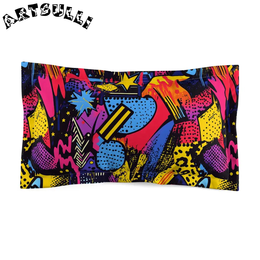 JAKKOUTTHEBXX Retro Riot 80s Graffiti Stars Microfiber Pillow Sham