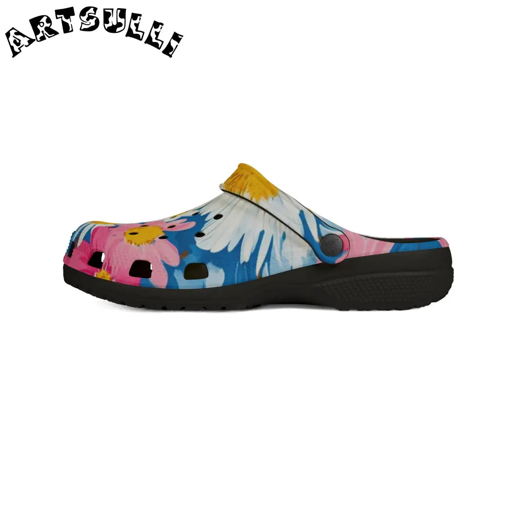 JAKKOUTTHEBXX CDG Daisy Dream Blue EVA Foam Rubber Shoes (AOP)