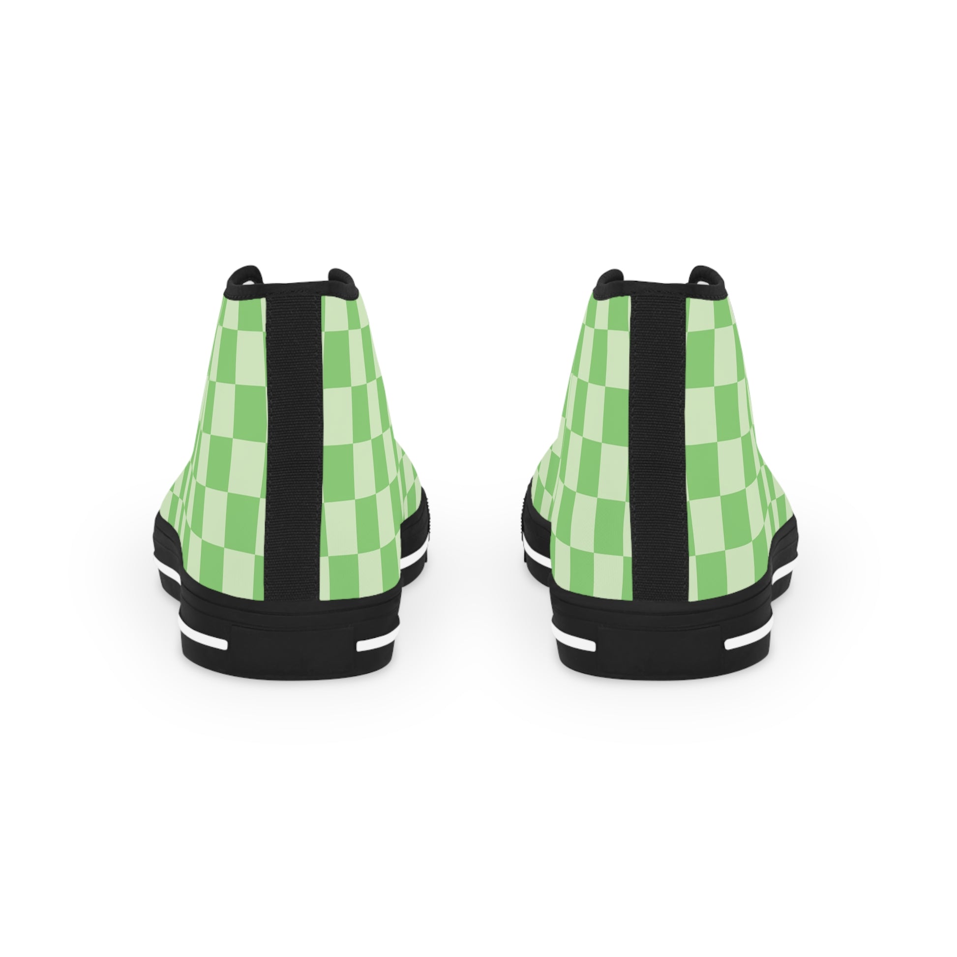 Checkerboard Green Men's High Top Sneakers, Artsulli - Art is Long, Life is Short, Shoes, , , , , , , 