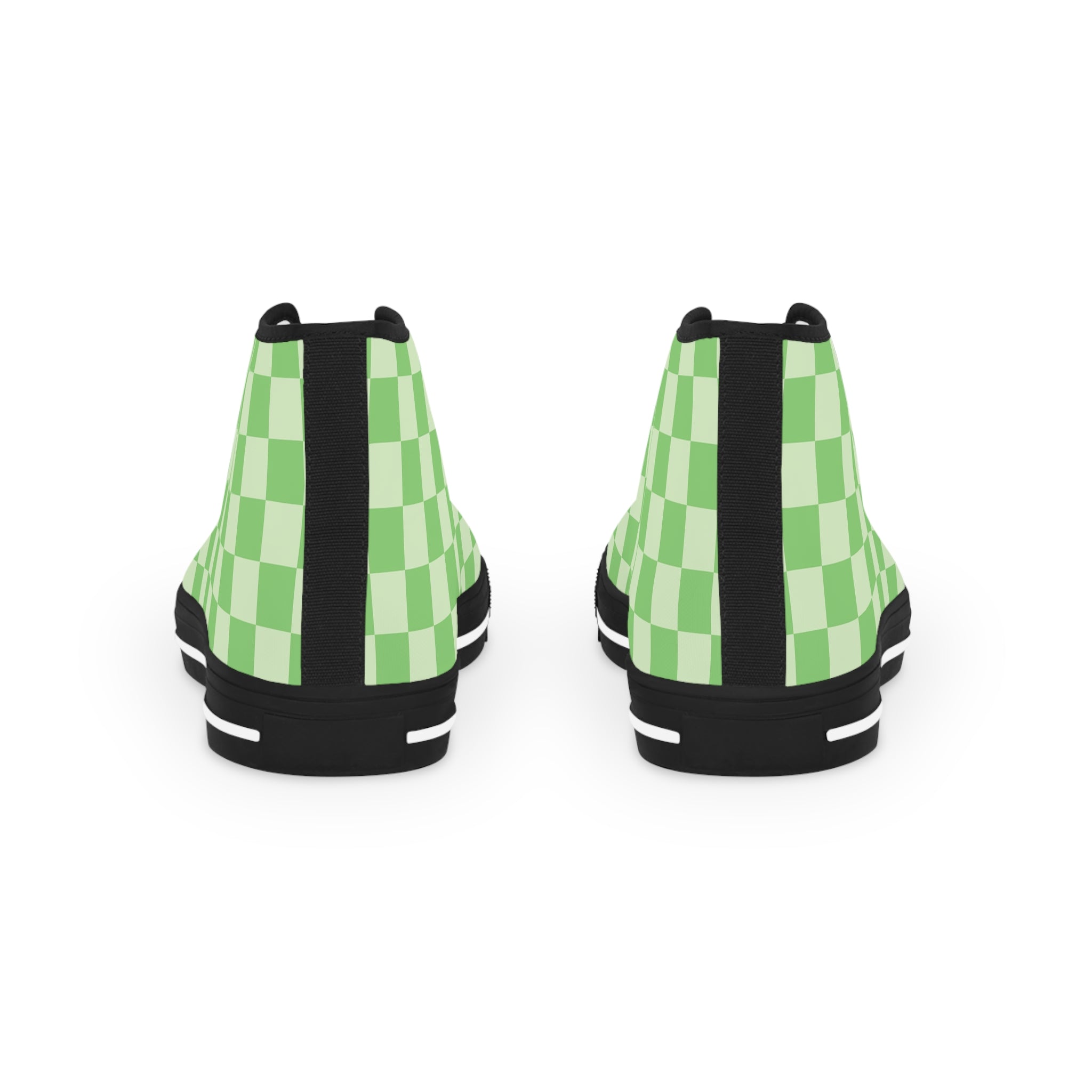 Checkerboard Green Men's High Top Sneakers, Artsulli - Art is Long, Life is Short, Shoes, , , , , , , 