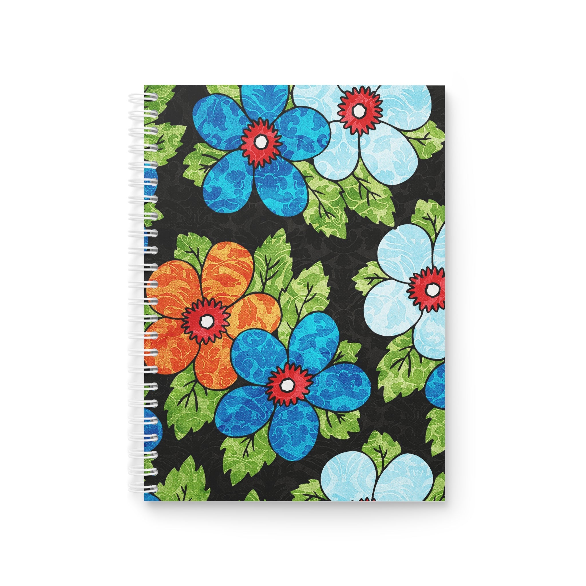 Groovy Black Floral Kl Spiral Notebook, Artsulli - Art is Long, Life is Short, Paper products, Size, One Size, , , , , 28208112574405164485