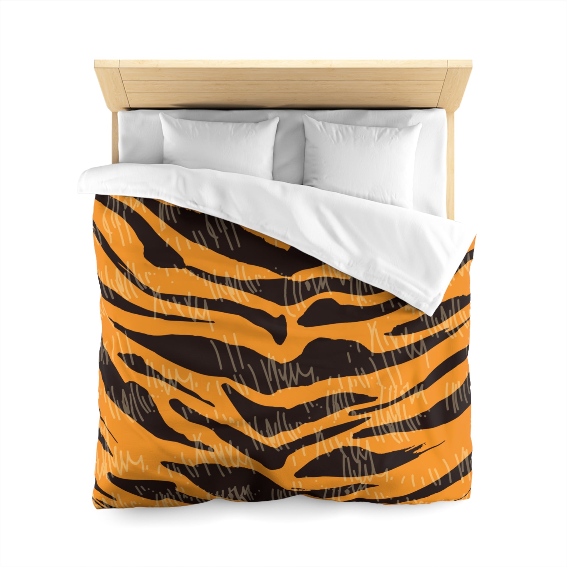 Tiger Scratches Orange & Black Microfiber Duvet Cover, Artsulli - Art is Long, Life is Short, Home Decor, , , , , , , 