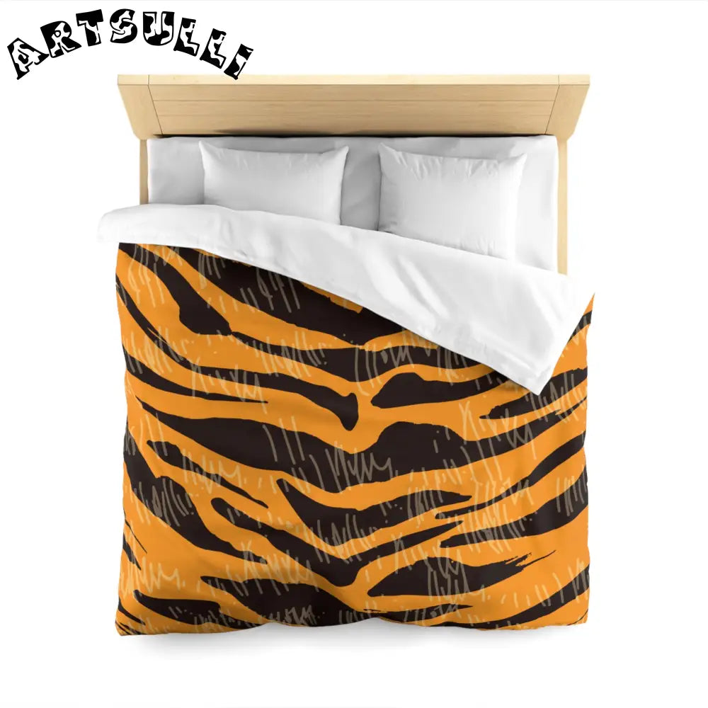 JAKKOUTTHEBXX Tiger Scratches Orange & Black Microfiber Duvet Cover