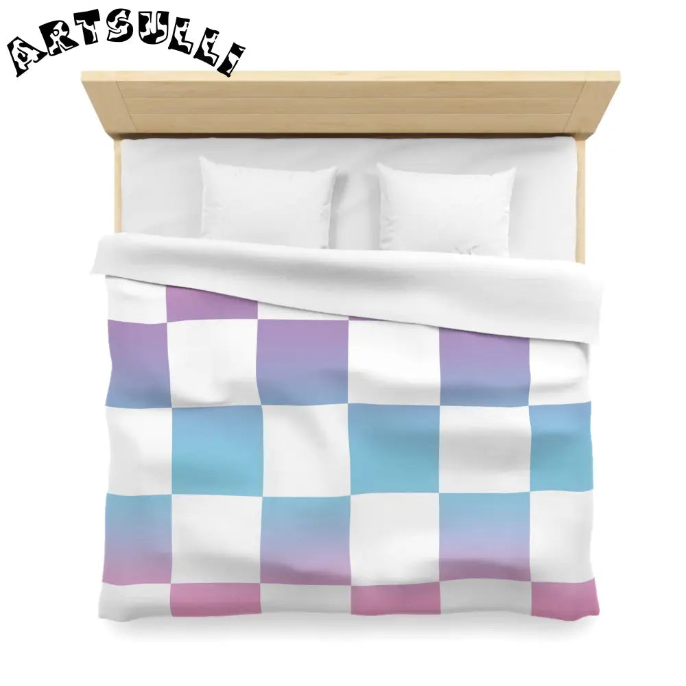 JAKKOUTTHEBXX Vaporwave Check Microfiber Duvet Cover JAKKOUTTHEBXX
