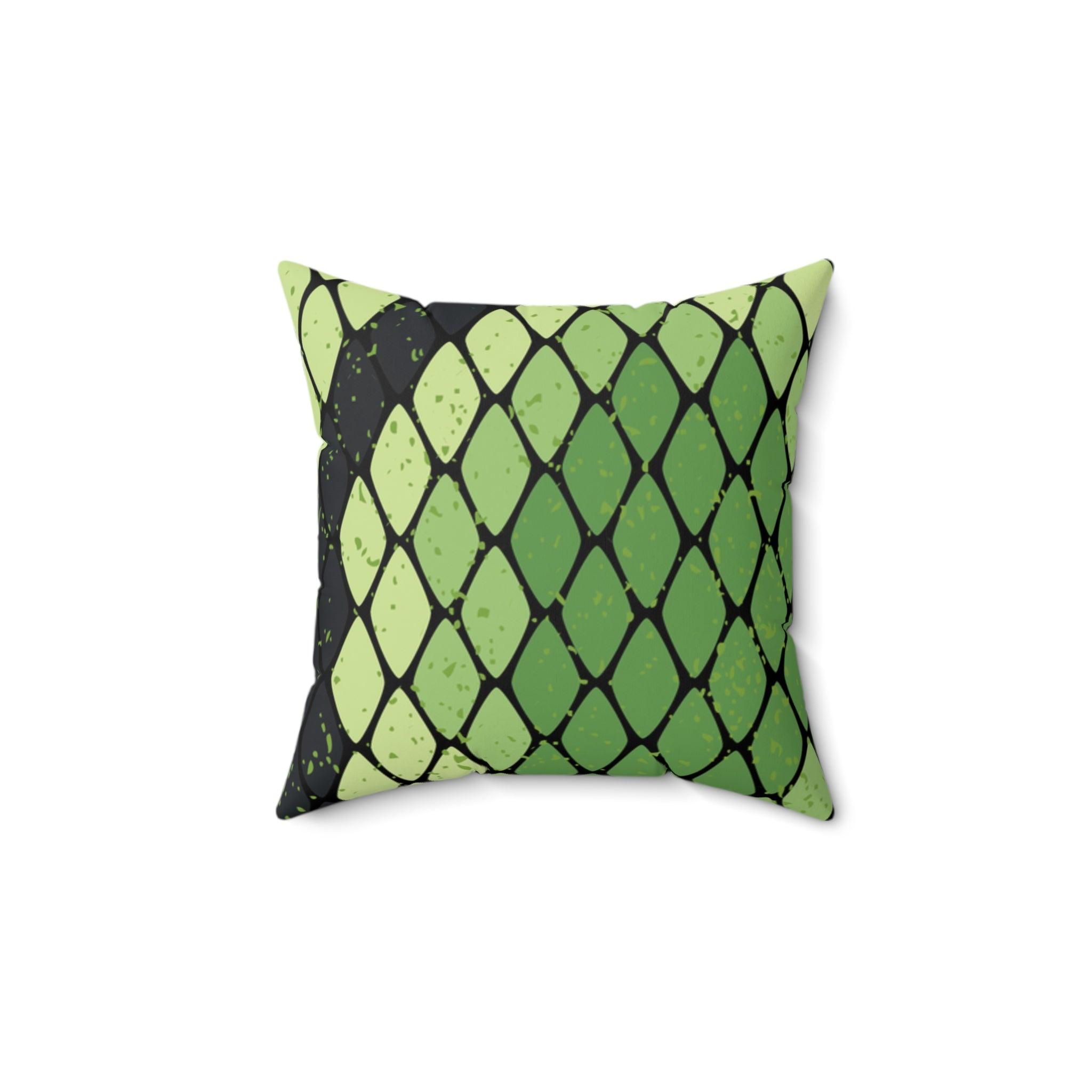 Snake Skin Green and Black Spun Polyester Square Pillow, Artsulli - Art is Long, Life is Short, Home Decor, , , , , , , 