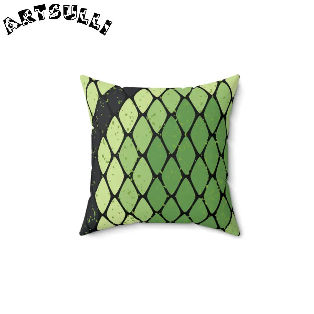 JAKKOUTTHEBXX Snake Skin Green and Black Spun Polyester Square