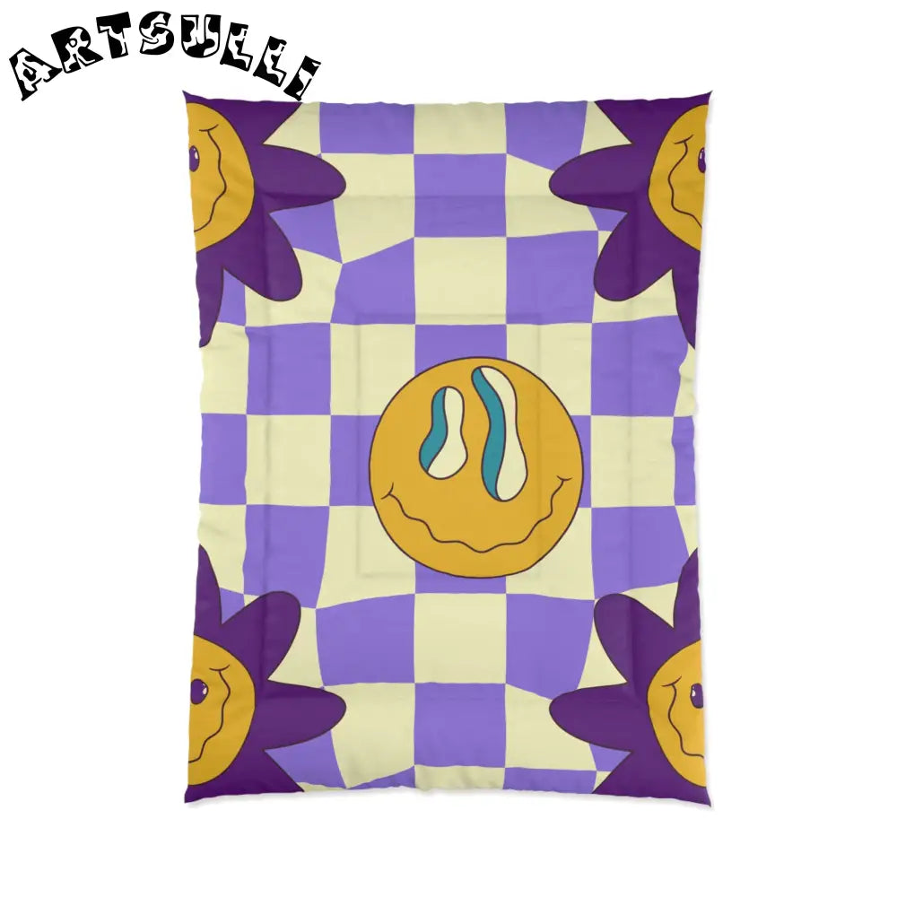 JAKKOUTTHEBXX Trippy Flower Power Motifs Comforter JAKKOUTTHEBXX