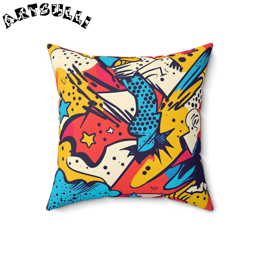 JAKKOUTTHEBXX Comic x Pop Art Spun Polyester Square Pillow