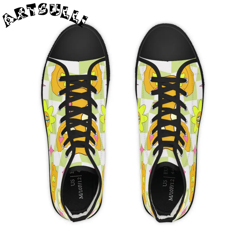 JAKKOUTTHEBXX Sunflower x Checkerboard Trippy Men’s High Top
