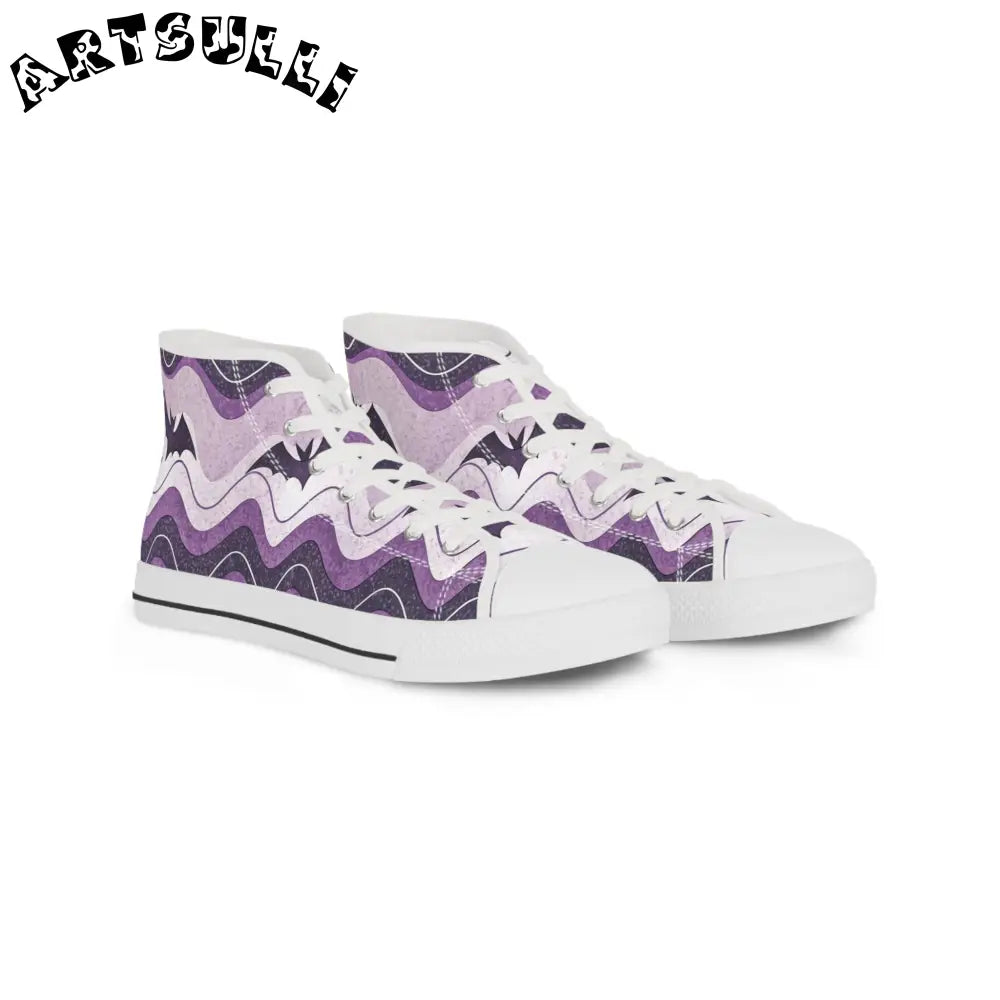 JAKKOUTTHEBXX Bat Wave Purple Men’s High Top Sneakers JAKKOUTTHEBXX