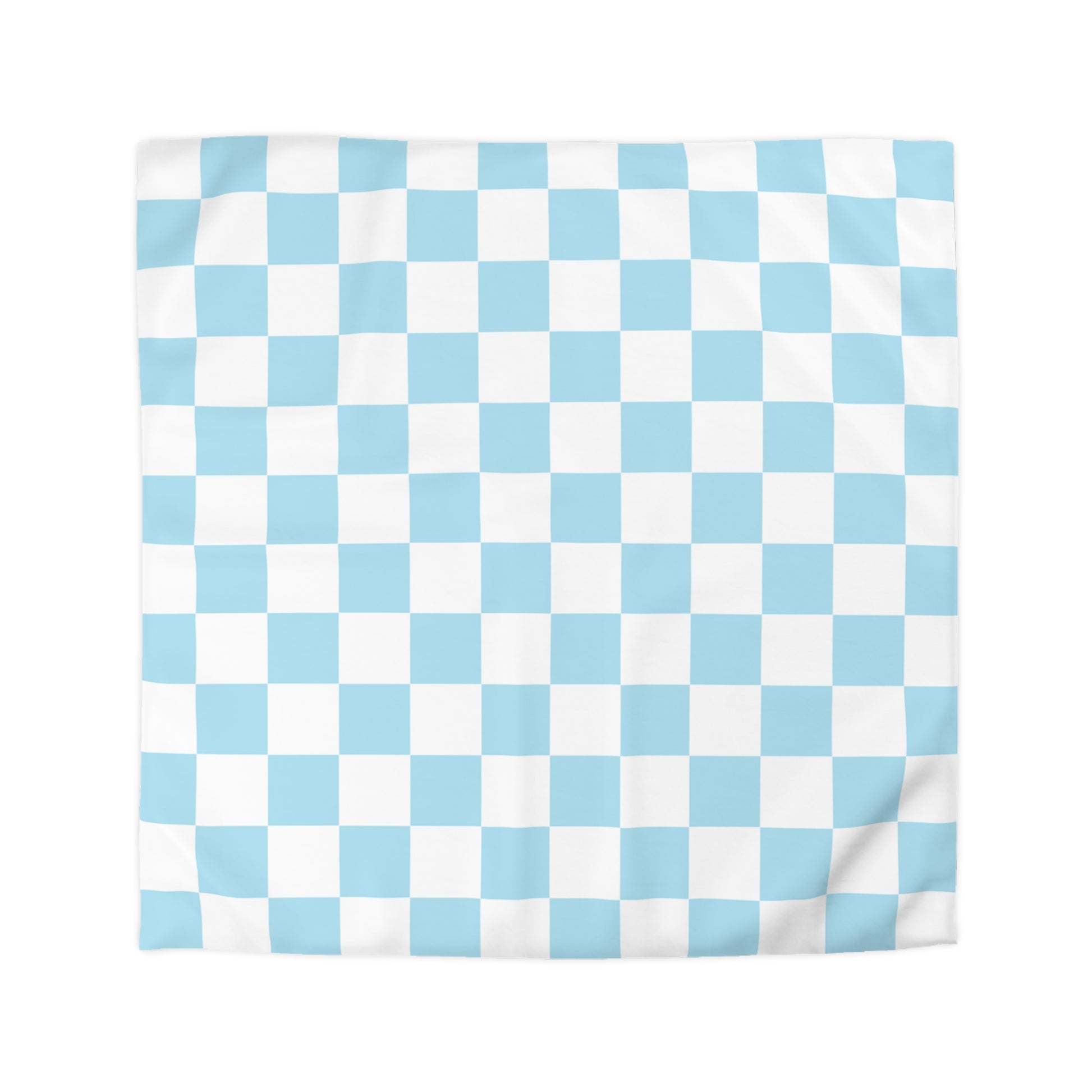 Checkerboard Sky Blue Microfiber Duvet Cover, Artsulli - Art is Long, Life is Short, Home Decor, Size, Queen, Color, White, , , 11455819419940830492