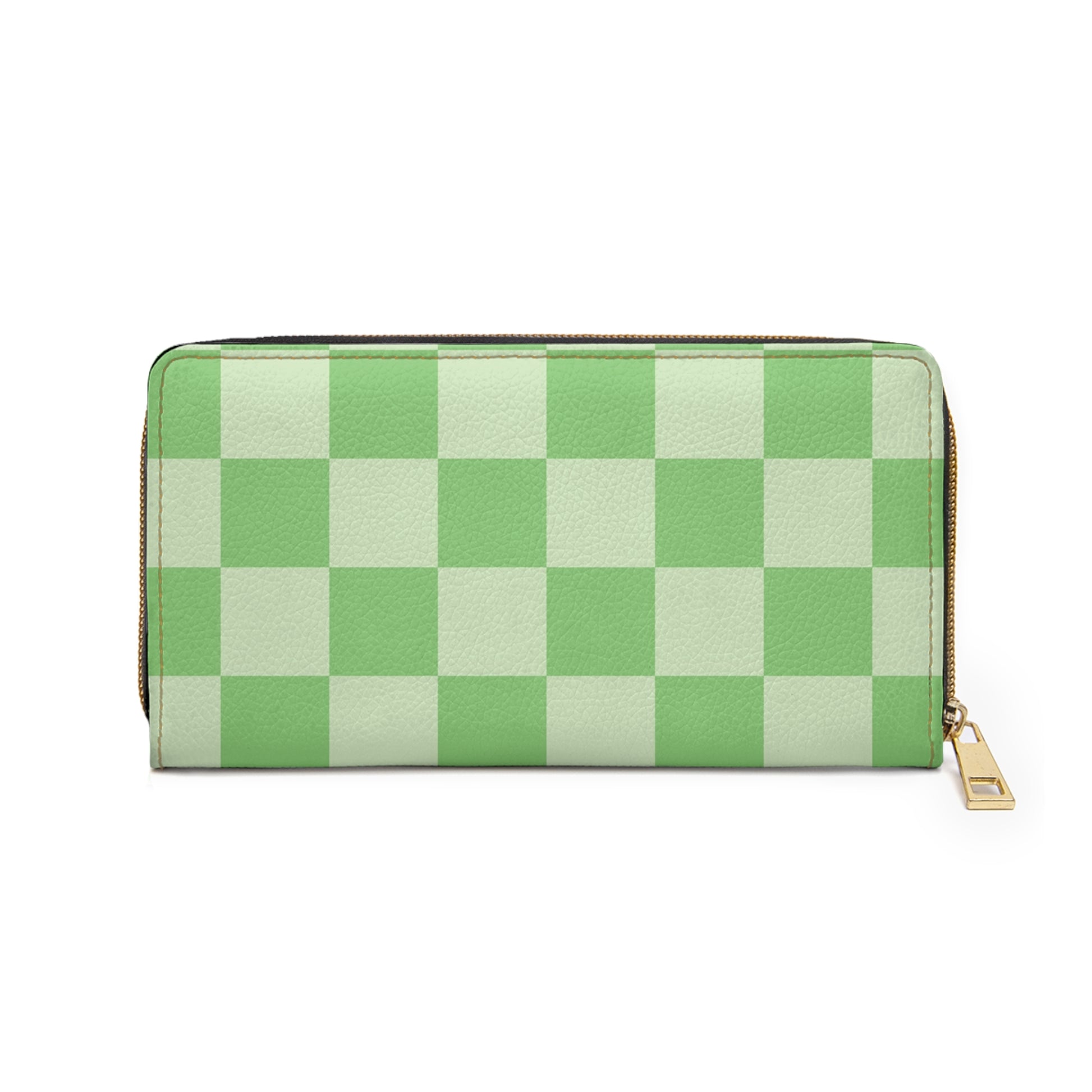 Checkerboard Green Zipper Wallet, Artsulli - Art is Long, Life is Short, Accessories, , , , , , , 