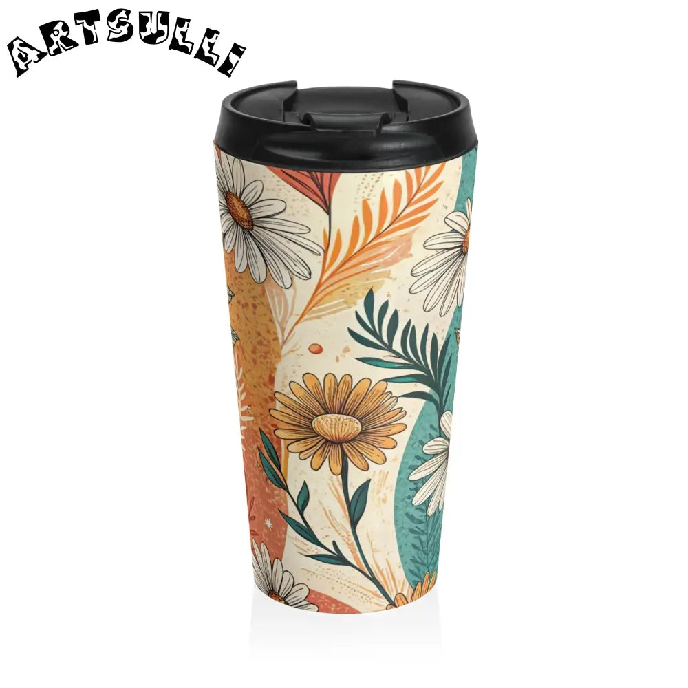 JAKKOUTTHEBXX Retro Daisy Dream Stainless Steel Travel Mug