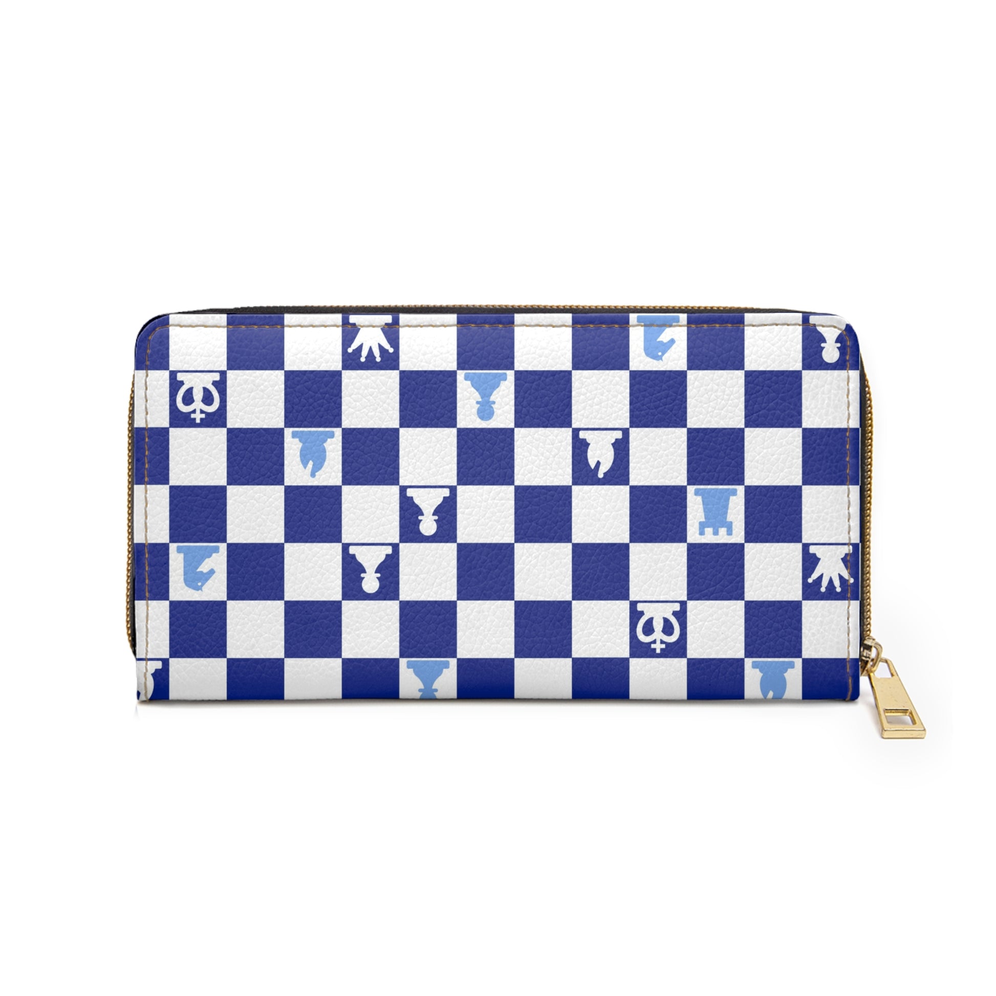 Chessboard II Navy Blue Zipper Wallet, Artsulli - Art is Long, Life is Short, Accessories, , , , , , , 