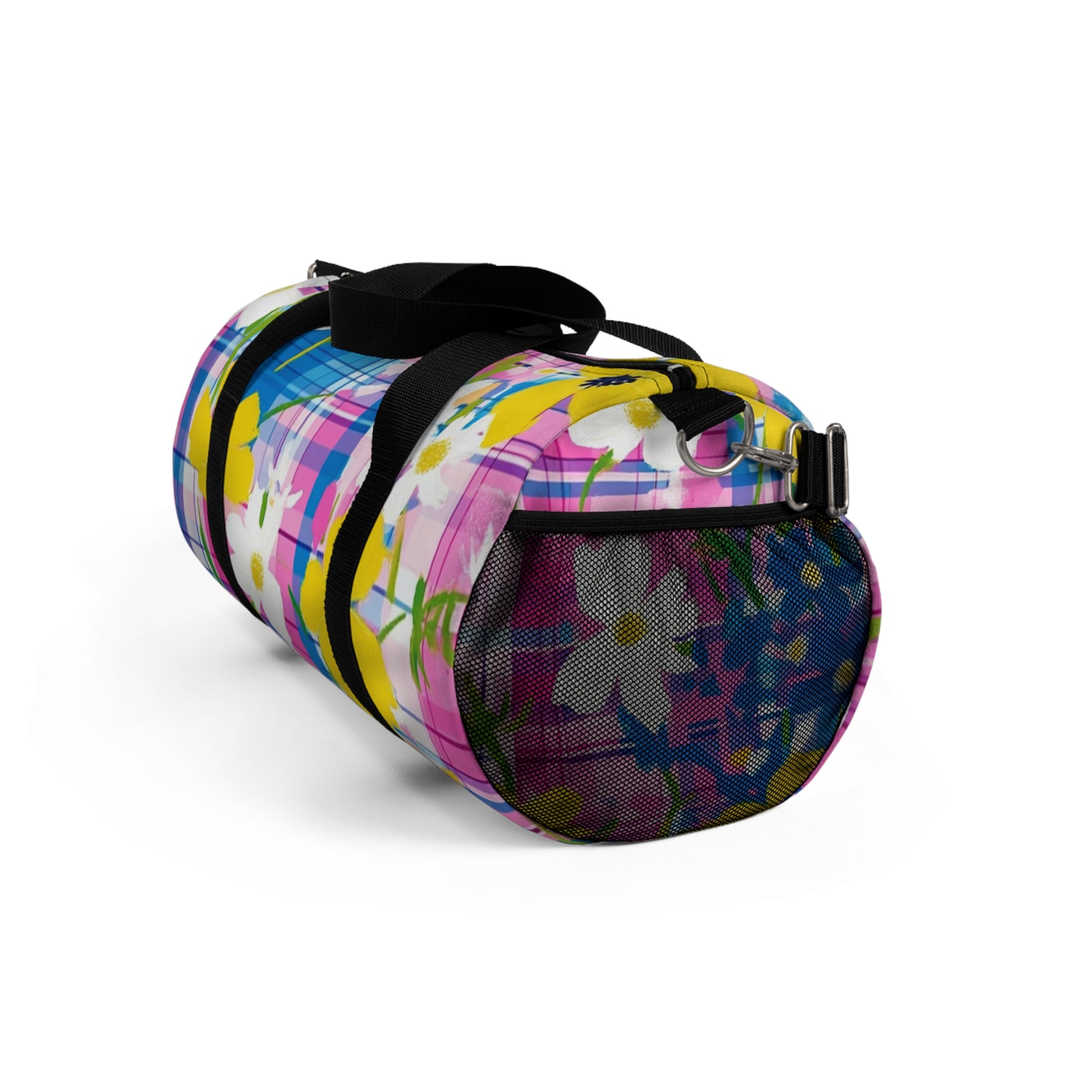 Plaid Garden II Pink and Purple Duffel Bag, Artsulli - Art is Long, Life is Short, Bags, , , , , , , 