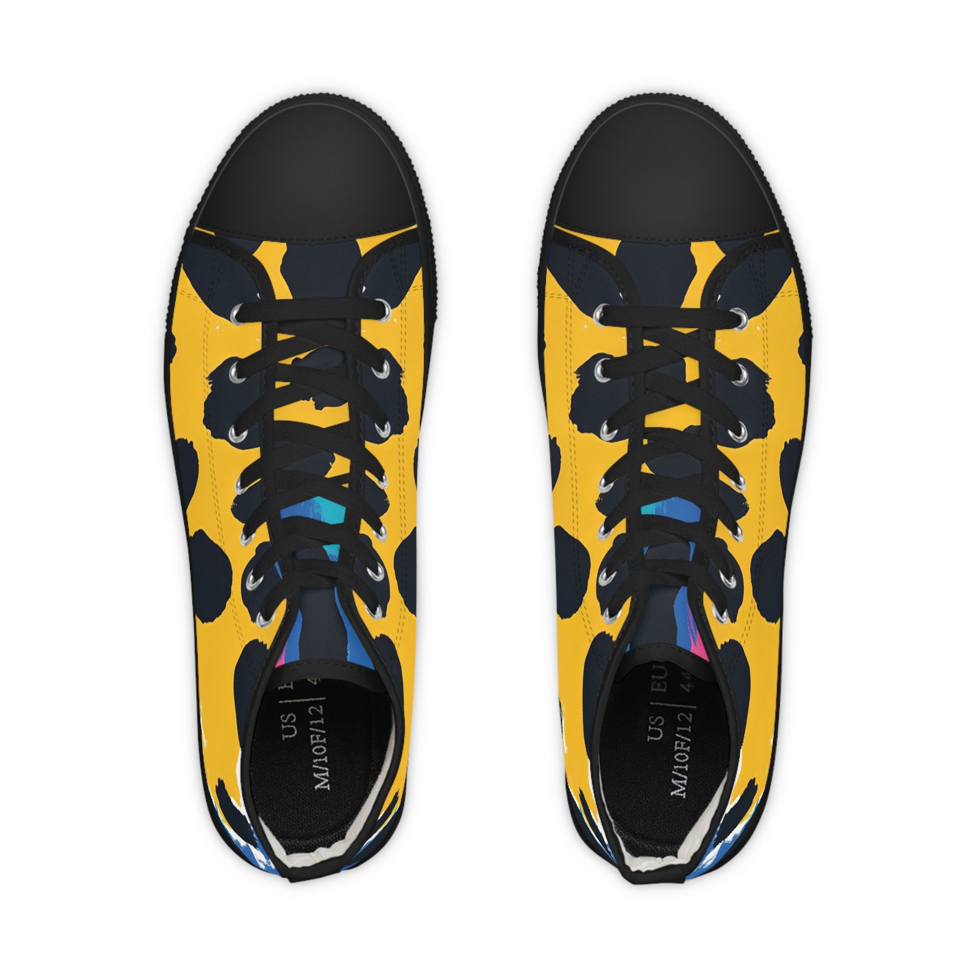 Leopard Print x Paint Brush Strokes Multi-Color Men's High Top Sneakers, Artsulli - Art is Long, Life is Short, Shoes, , , , , , , 
