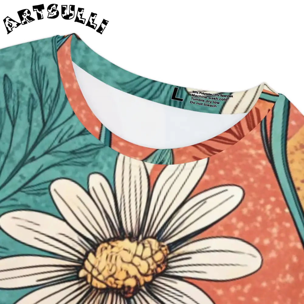 JAKKOUTTHEBXX Retro Daisy Dream Women’s Short Sleeve Shirt (AOP)