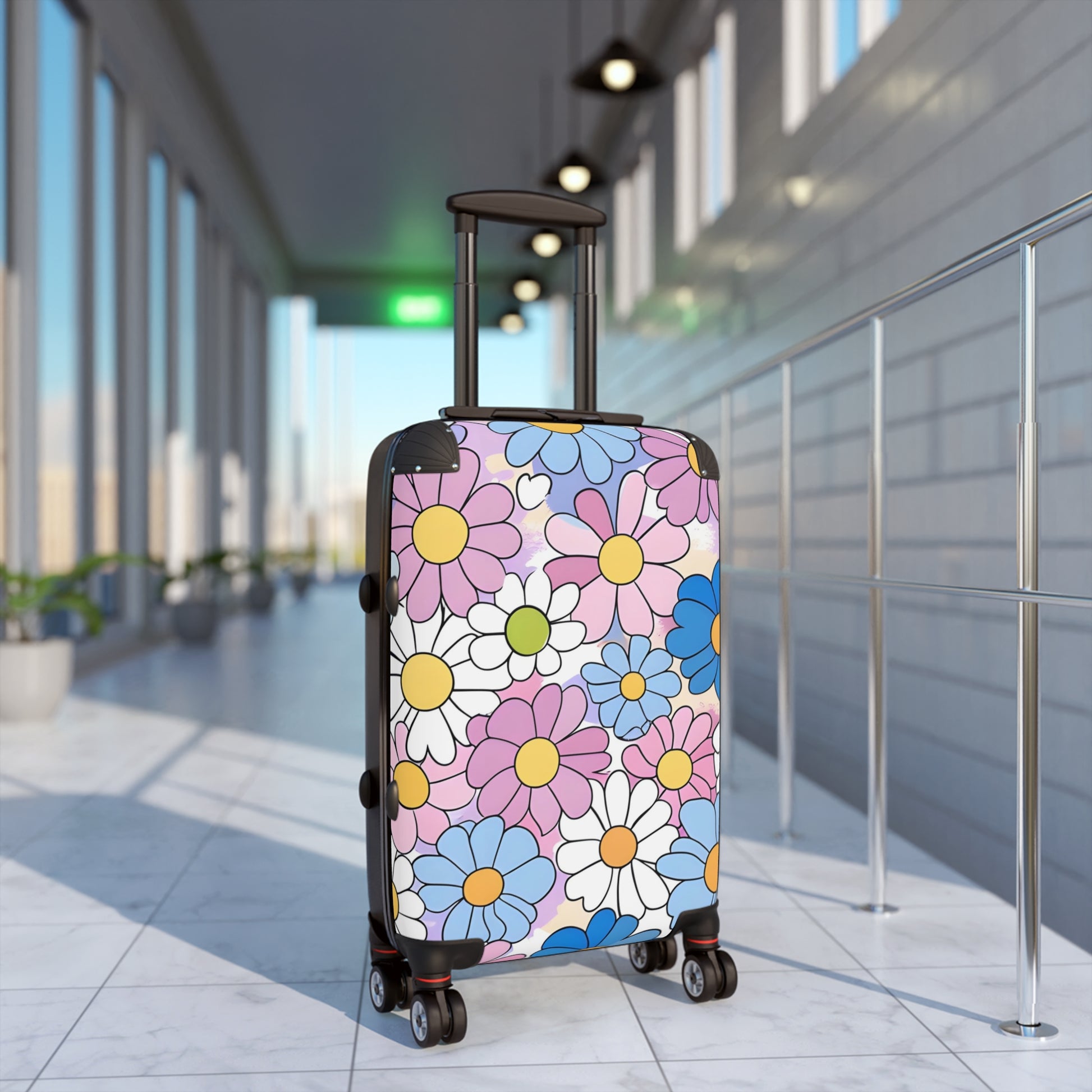 Flower Hour Purple and Blue Suitcase, Artsulli - Art is Long, Life is Short, Bags, , , , , , , 