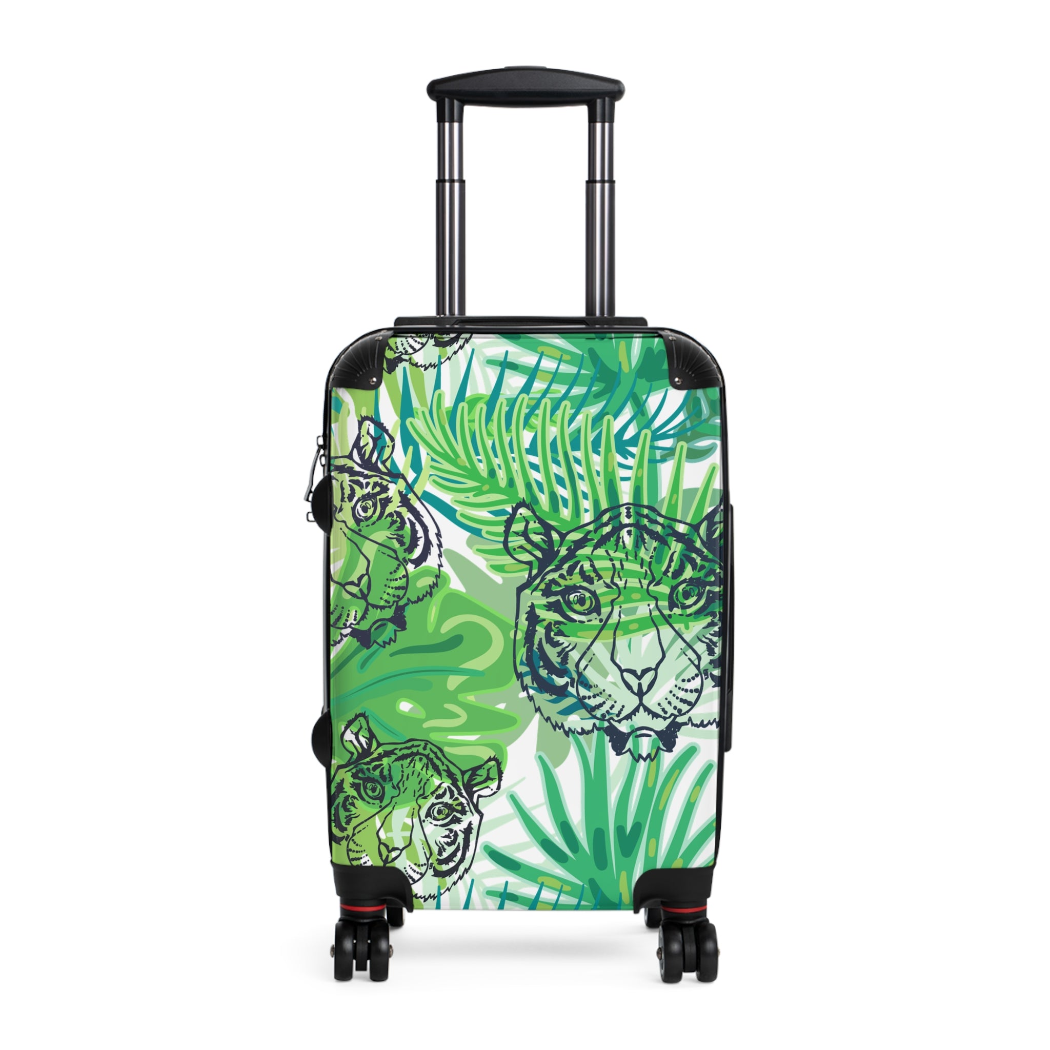 Tropical Jungle Tigers Green Suitcase, Artsulli - Art is Long, Life is Short, Bags, Size, Small, Color, Black, , , 14859501317481