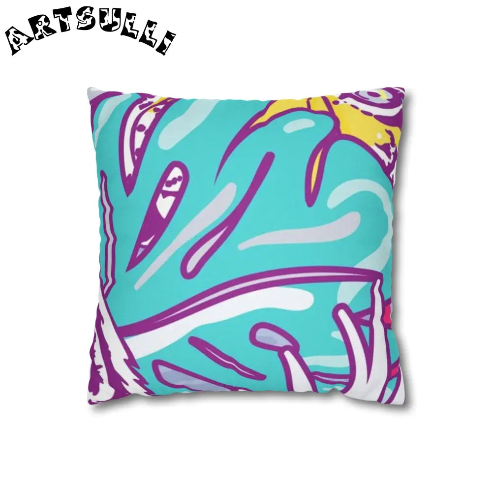 JAKKOUTTHEBXX Tropical Floral Tigers Torquise and Purple Spun