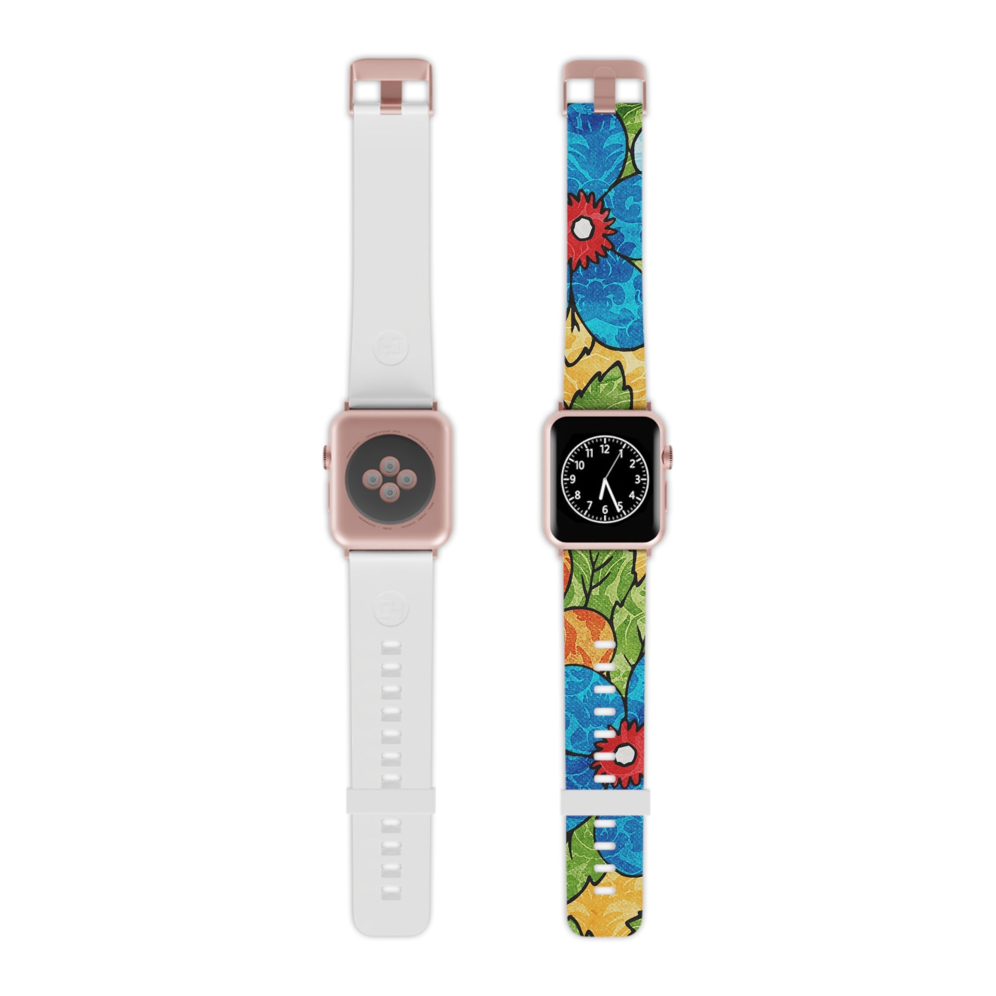 Groovy Yellow Floral Kl II Watch Band for Apple Watch, Artsulli - Art is Long, Life is Short, Accessories, Size, 7.5'' × 0.75'' / 38 - 40 mm, Color, Rose Gold, , , 19548776266273166711